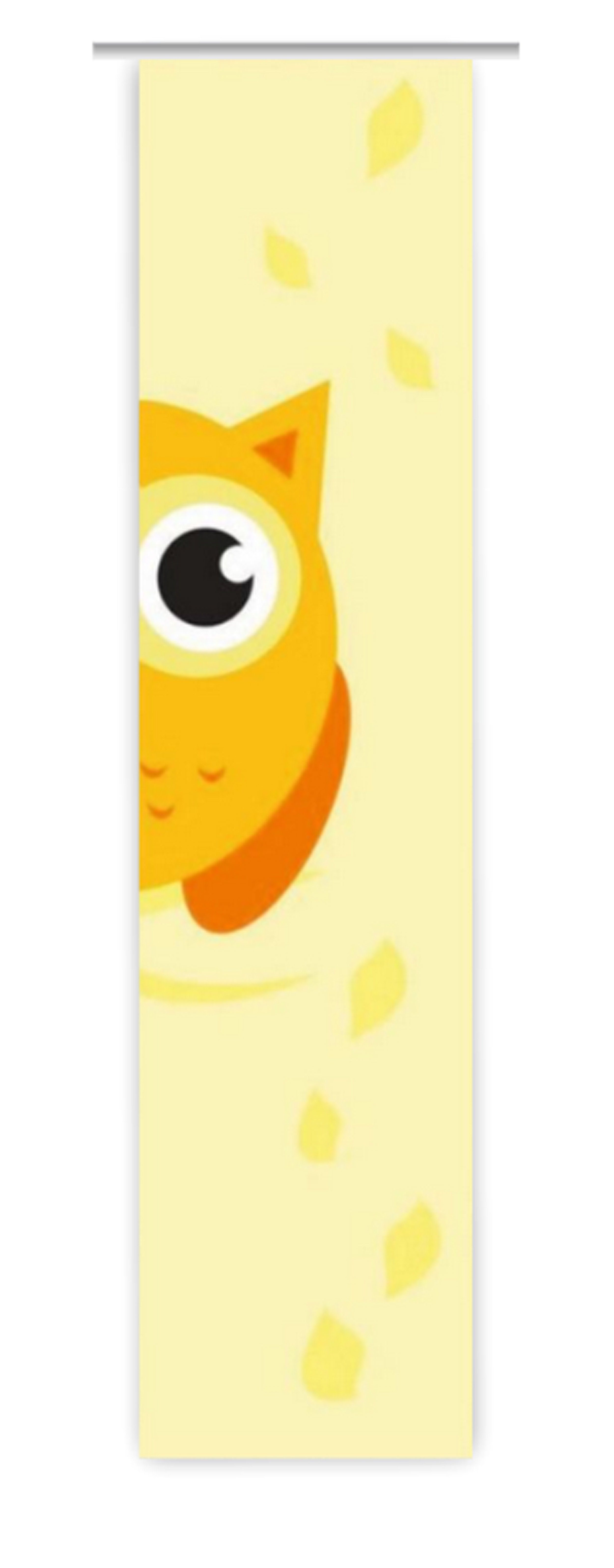 gardinen-for-life Schiebegardine Flächenvorhang Eule & Blätter, exclusives Eulenmotiv