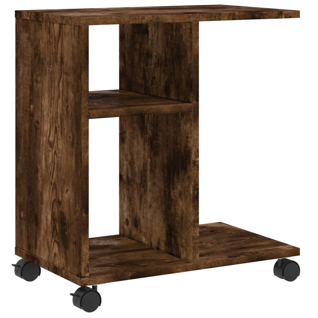 vidaXL Beistelltisch NA Beistelltisch mit Rollen Räuchereiche 50x30x55 cm Spanplatte
