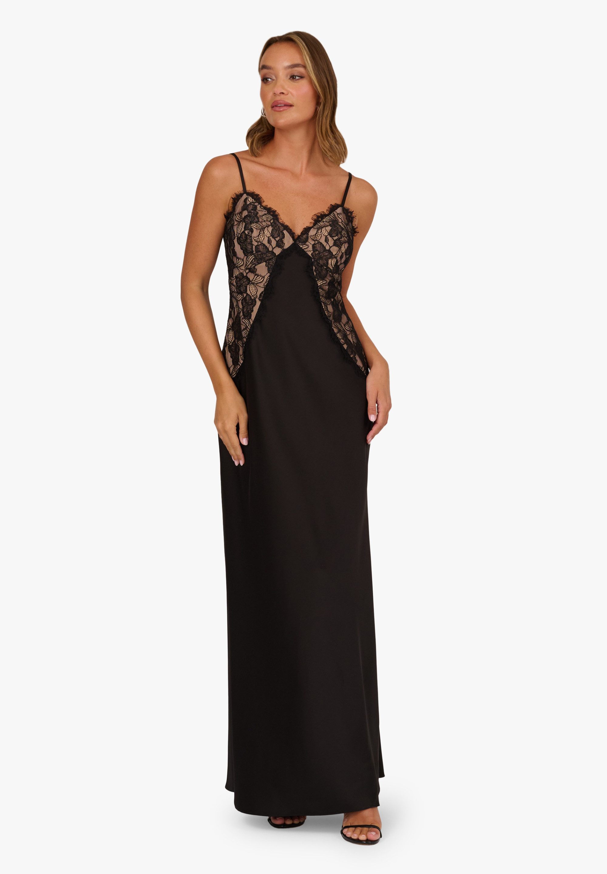 Adrianna Papell Abendkleid Stretch Satin Long Dress Elegantes Kleid mit Spi günstig online kaufen
