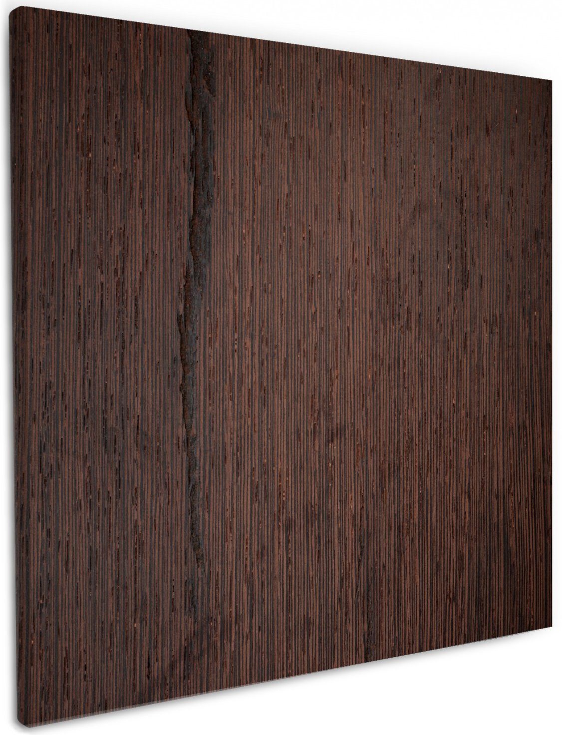 Wallario Leinwandbild, Holz-Optik Textur dunkelbraunes Holz, günstig online kaufen