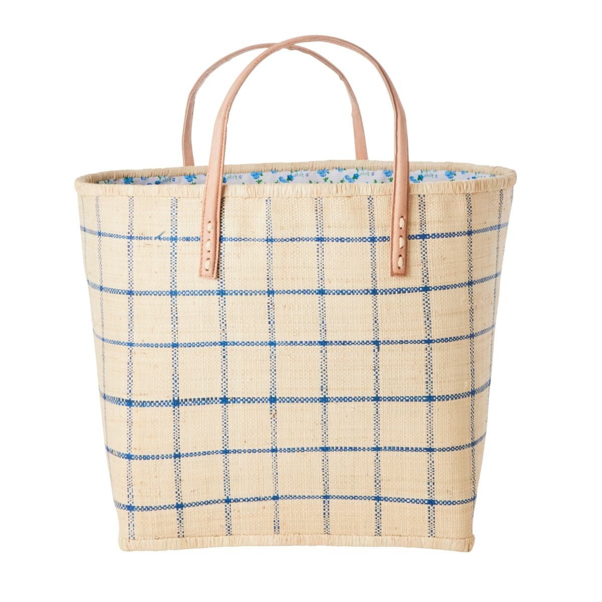 RICE A/S Shopper Raffia Shopper – Handgefertigte Einkaufstasche aus Naturmaterial
