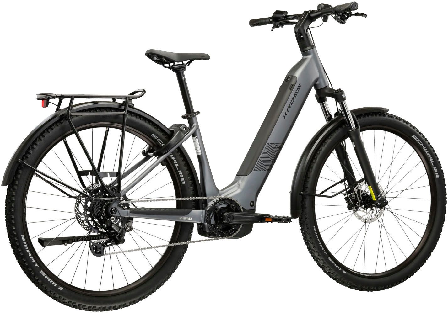 Kross E-Bike ATB Influx Hybrid SUV 2.0 16,7Ah / BOSCH 600 Wh 29" grau 9 Gänge 2026, 9 Gang Shimano CUES U4000 Schaltwerk, Kettenschaltung, Mittelmotor, 600 Wh, BOSCH PERFORMANCE LINE PX 36 V/250 W, Mittelmotor