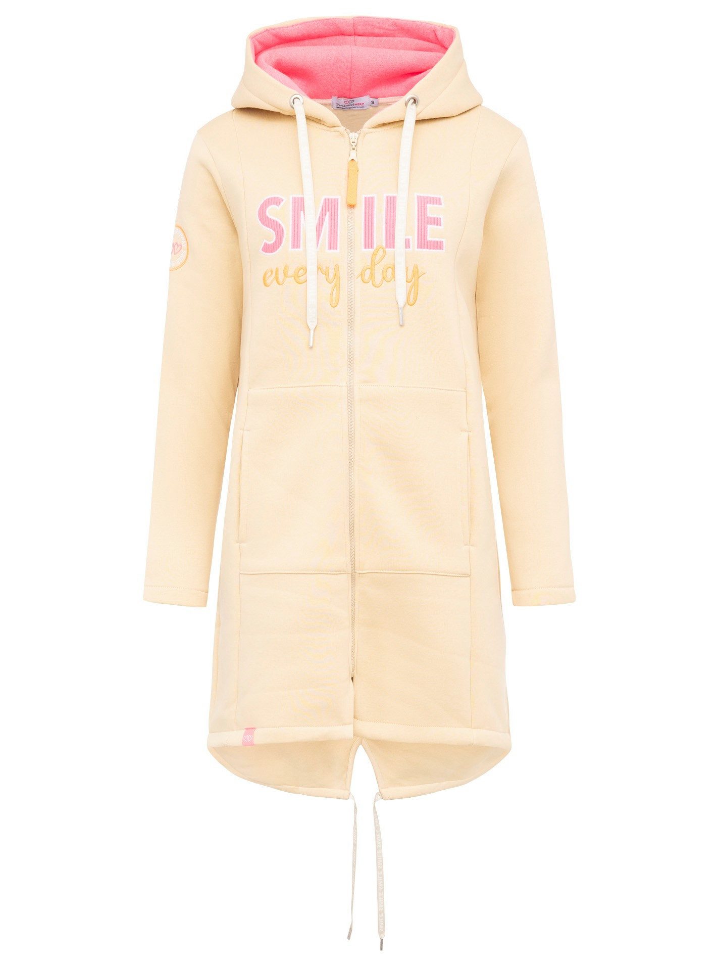 Zwillingsherz Kapuzensweatjacke Zwillingsherz Hoodiemantel "Smile Everyday" günstig online kaufen