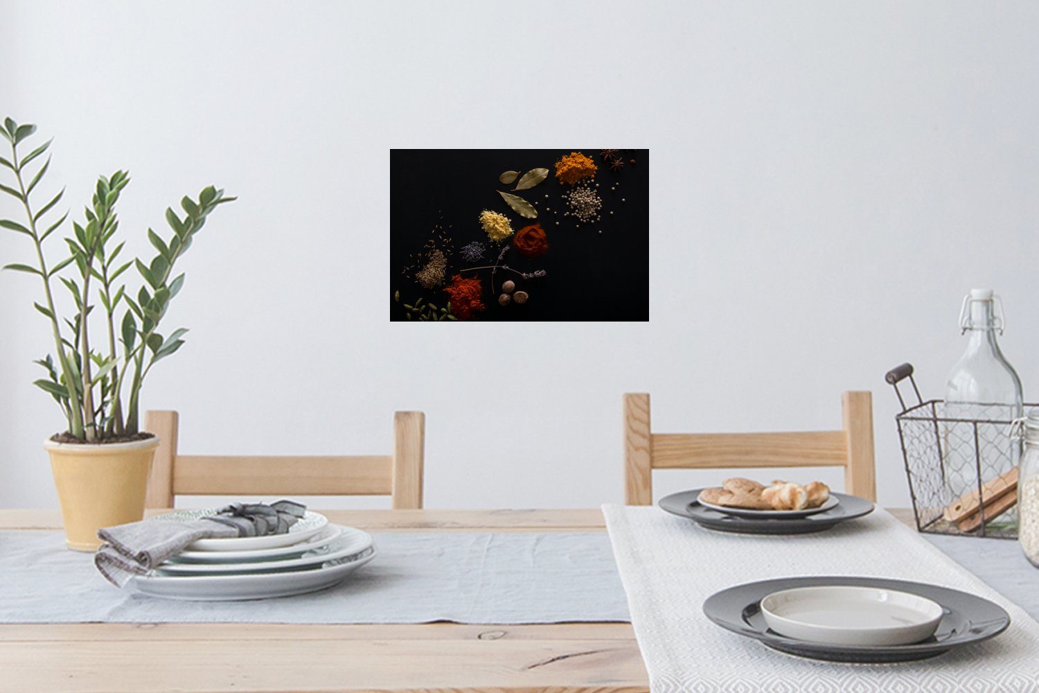 MuchoWow Wandsticker Kräuter - Schwarz - Gewürze - Küche - Kochen (1 St), W günstig online kaufen