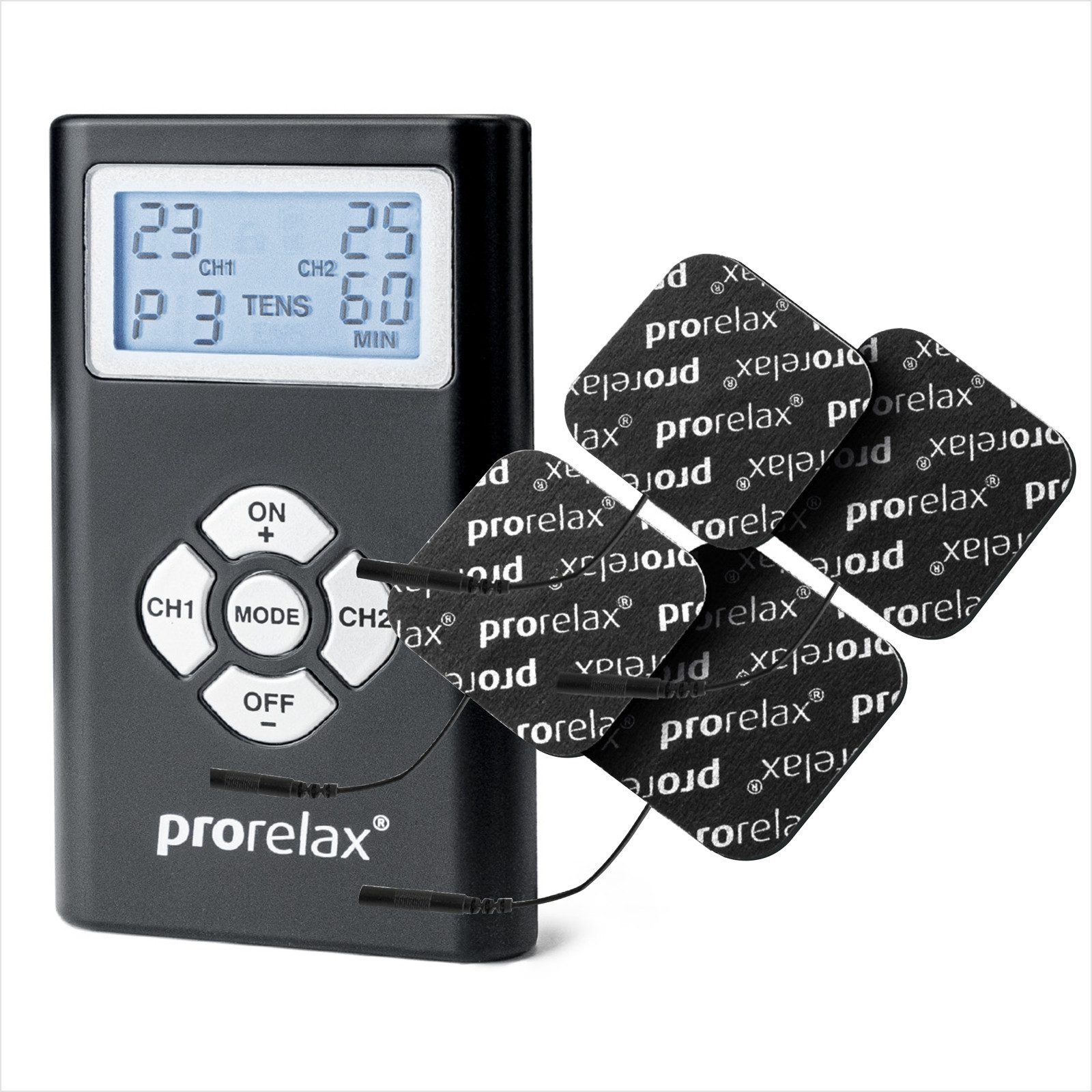 prorelax TENS-EMS-Gerät BLACKLINE TENS EMS DUO