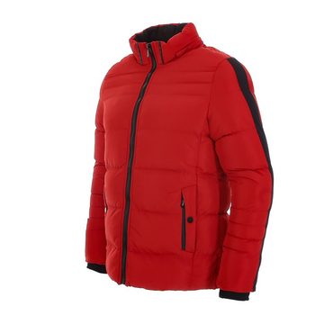 Ital-Design Steppjacke Herren Freizeit Kapuze (abnehmbar) Gefüttert Jacke in Rot