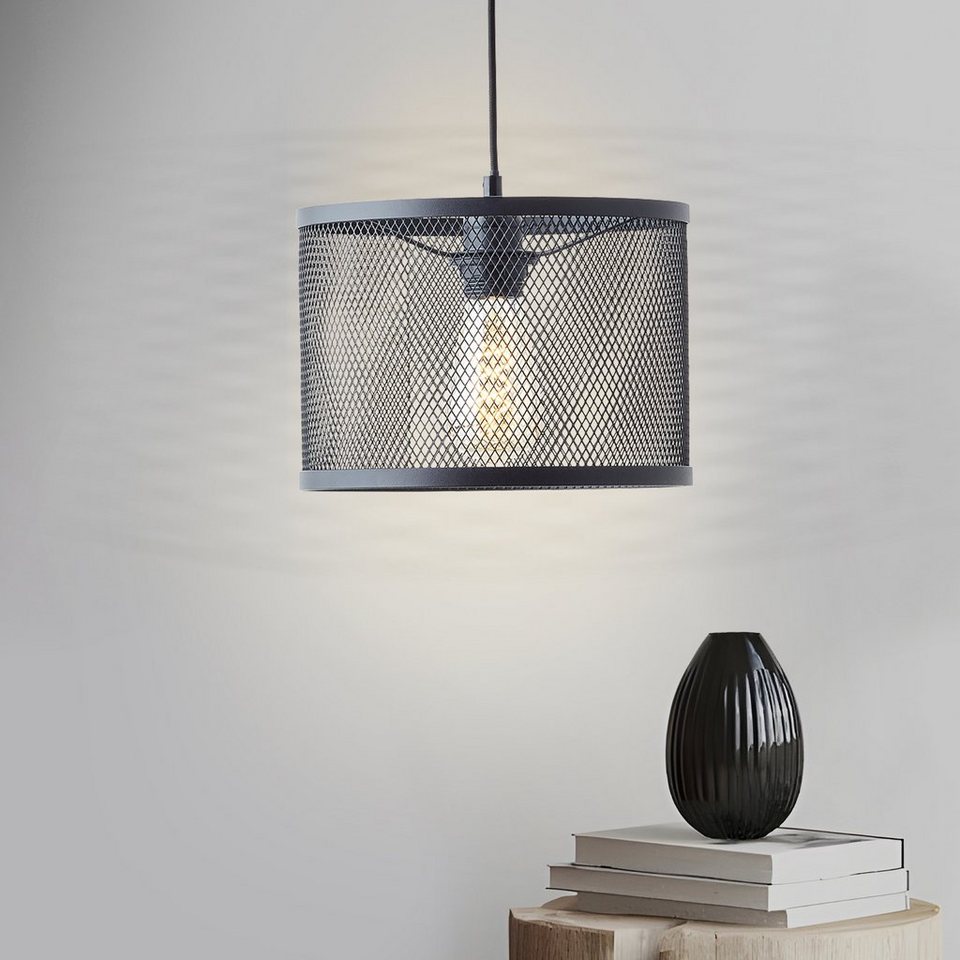 Brilliant Pendelleuchte Maze, Maze Pendelleuchte 25cm schwarz Metall/Glas schwarz  1x A60, E27, 60 W, Industrielles Design sorgt für einzigartige Beleuchtung | Tischlampen