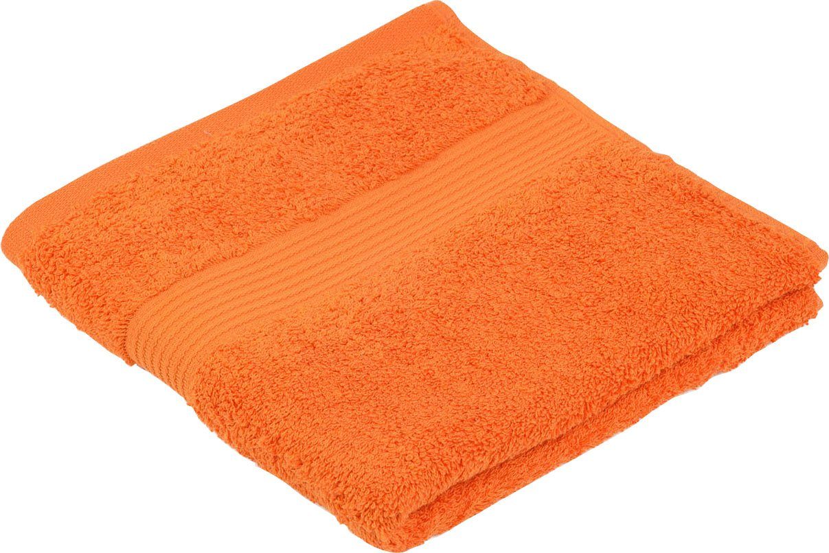 Gözze Handtücher New York, Frottier im moderne strukturierter Baumwolle Borte, Uni-Farben, (2-St), Set, orange mit reine
