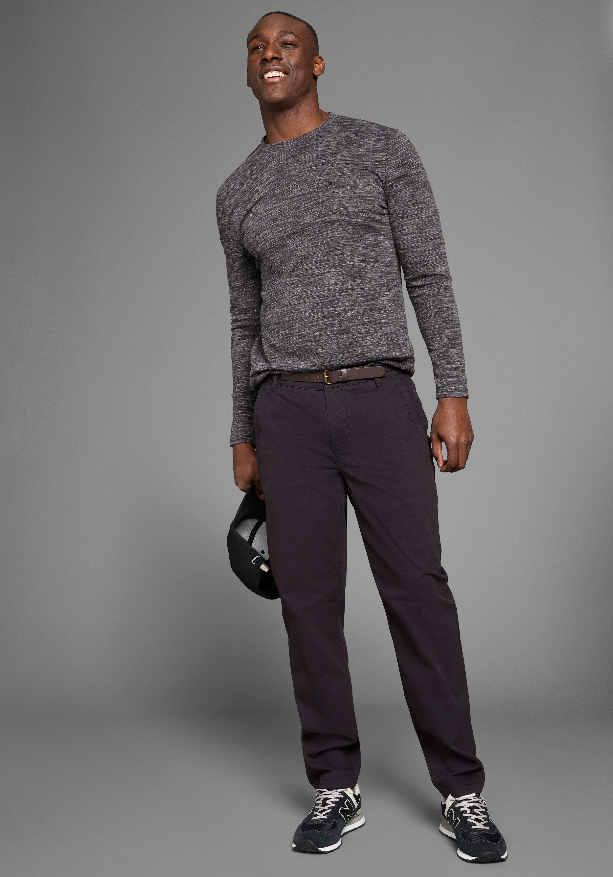 Bruno Banani Chinohose (Set, mit abnehmbarem Gürtel)