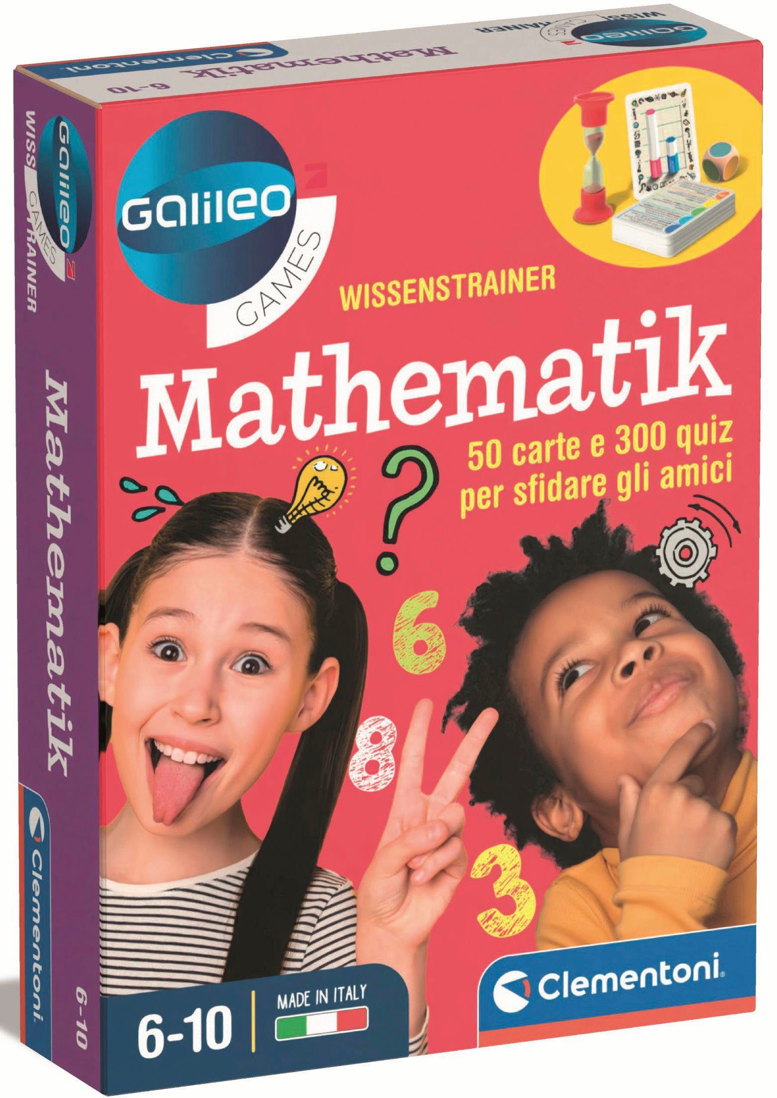 Clementoni® Spiel Galileo, Wissenstrainer Mathematik, Quizspiel, Made in Europe