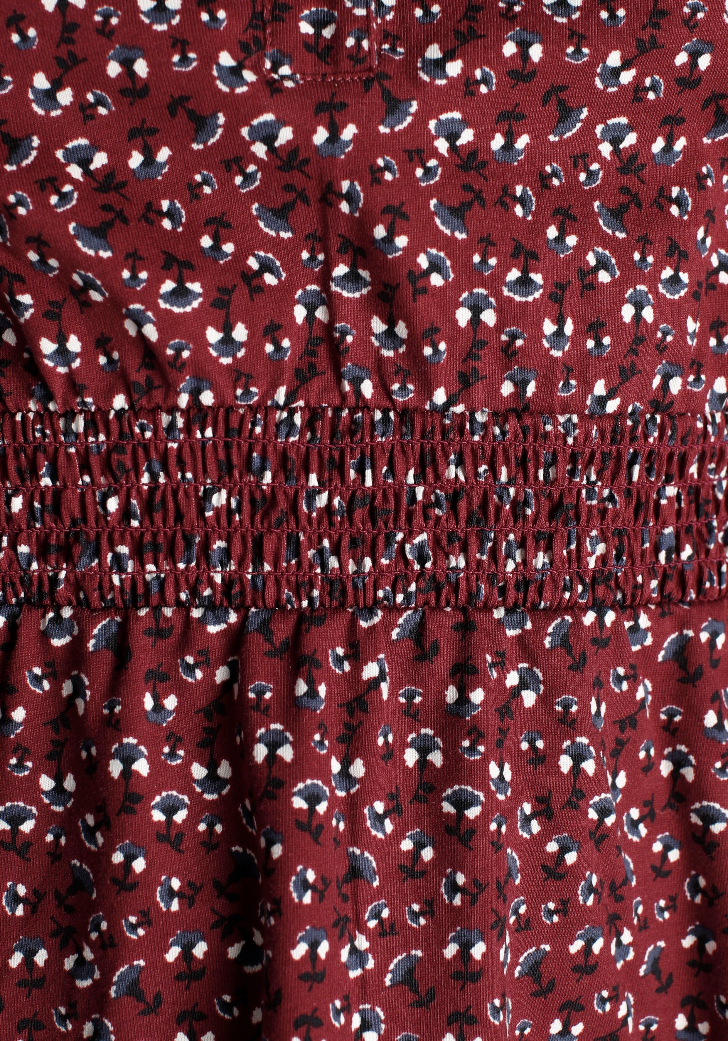 Jerseykleid NEUE - KOLLEKTION dunkel-rot mit Blumenprint AJC