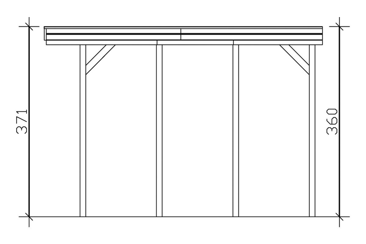 Caravan cm cm, 351 Einfahrtshöhe, Einzelcarport für Friesland, BxT: Skanholz 397x555