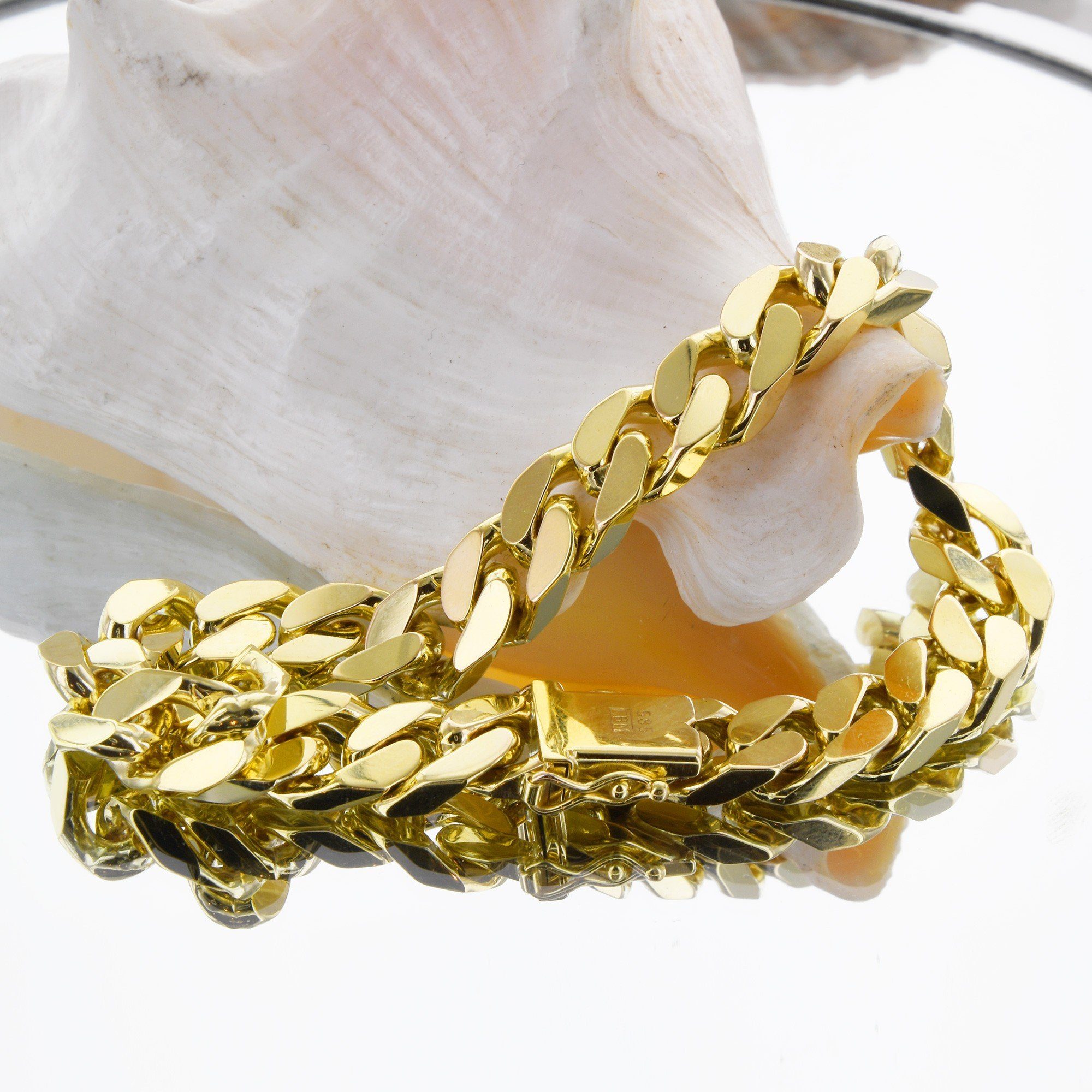 HOPLO Goldarmband Goldkette Panzerkette Länge 21cm - Breite 10,0mm - 585-14 günstig online kaufen