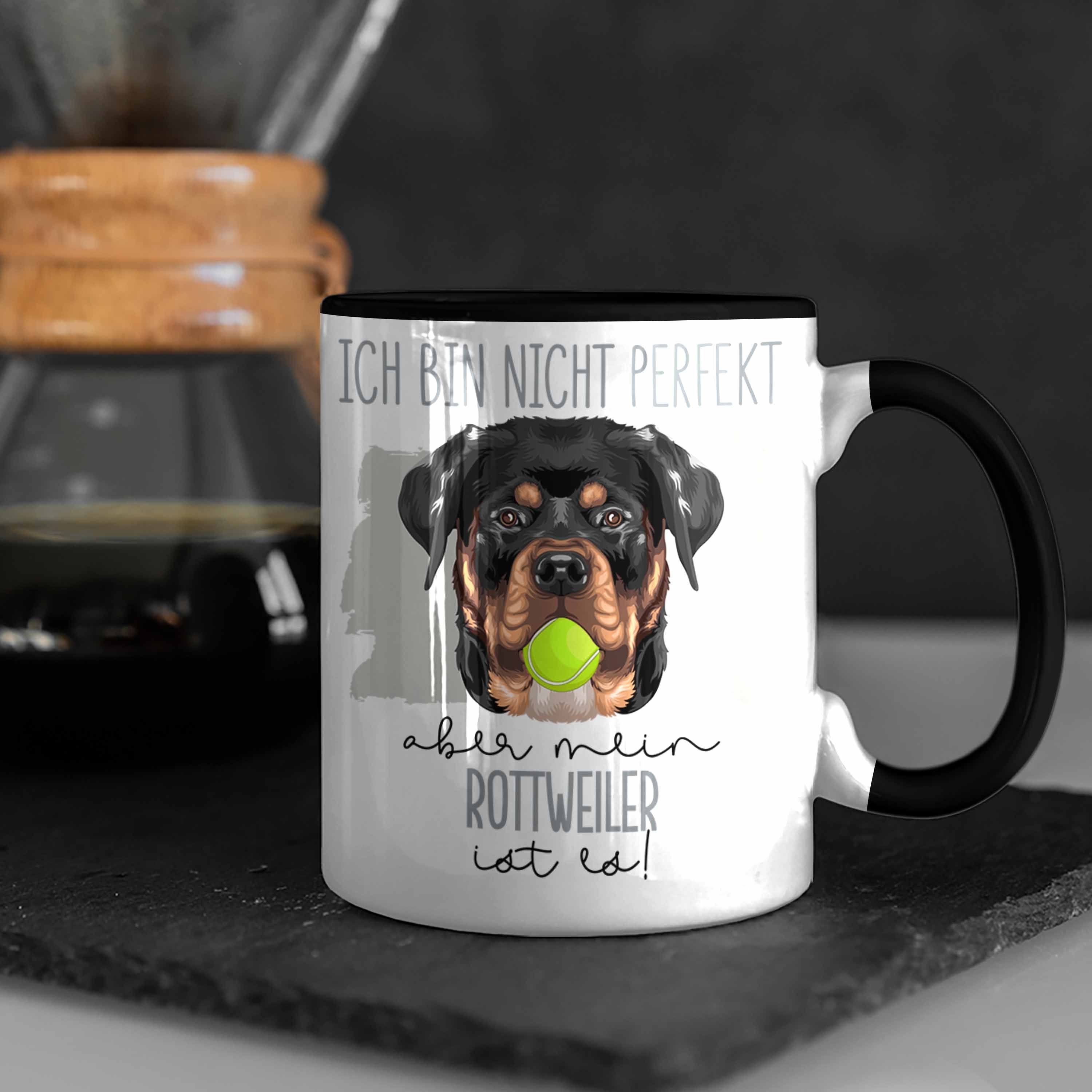 Tasse Besitz Lustiger Schwarz Tasse Rottweiler Geschenk Besitzer Spruch Geschenkidee Trendation