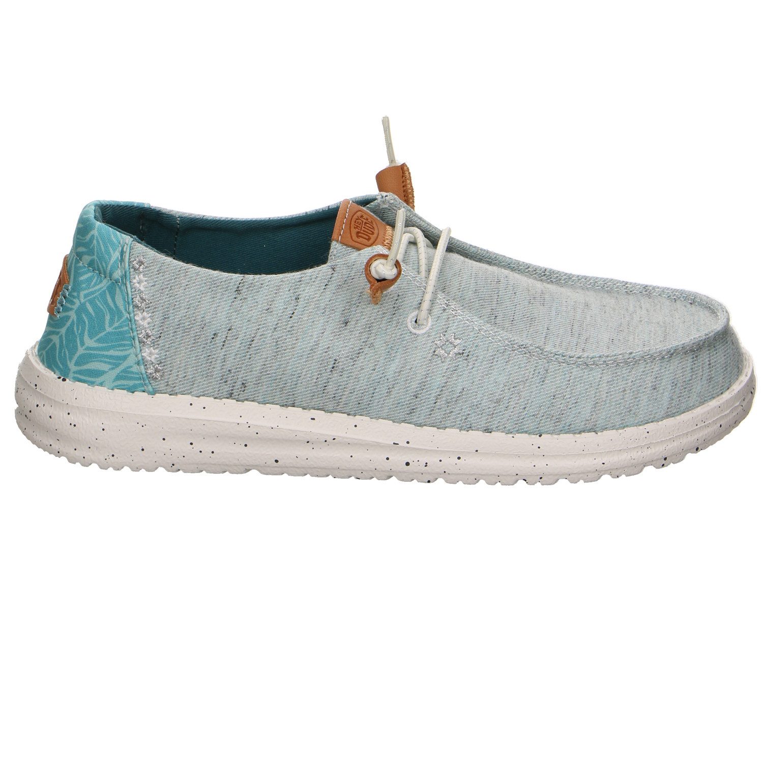 Hey Dude Hey Dude Wendy Heathered Slub Tropical Leinen-Stoff Slipper grün Slipper