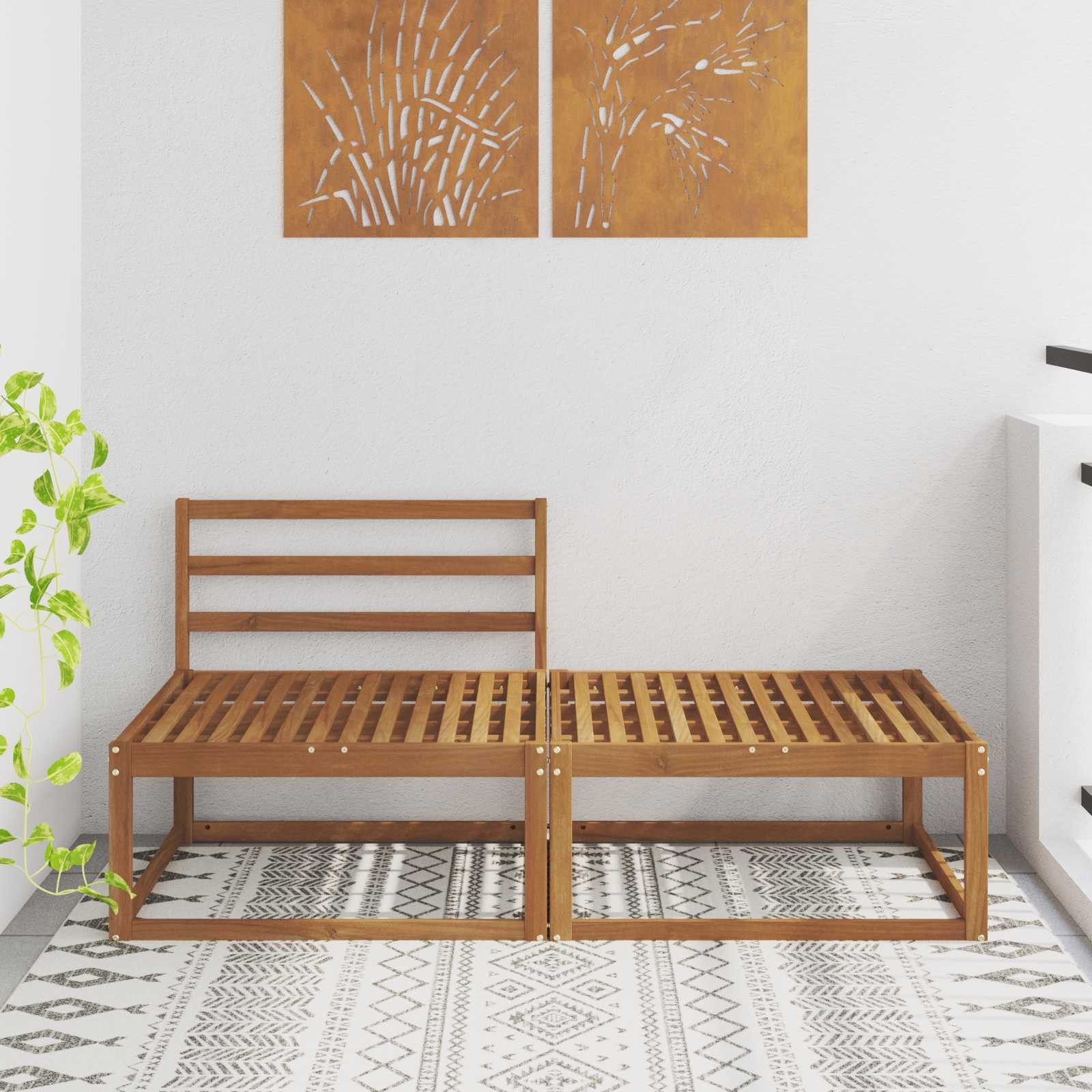 vidaXL Sofaelement Sectional Sofa Einheiten 2 Stück Natur (2 St)