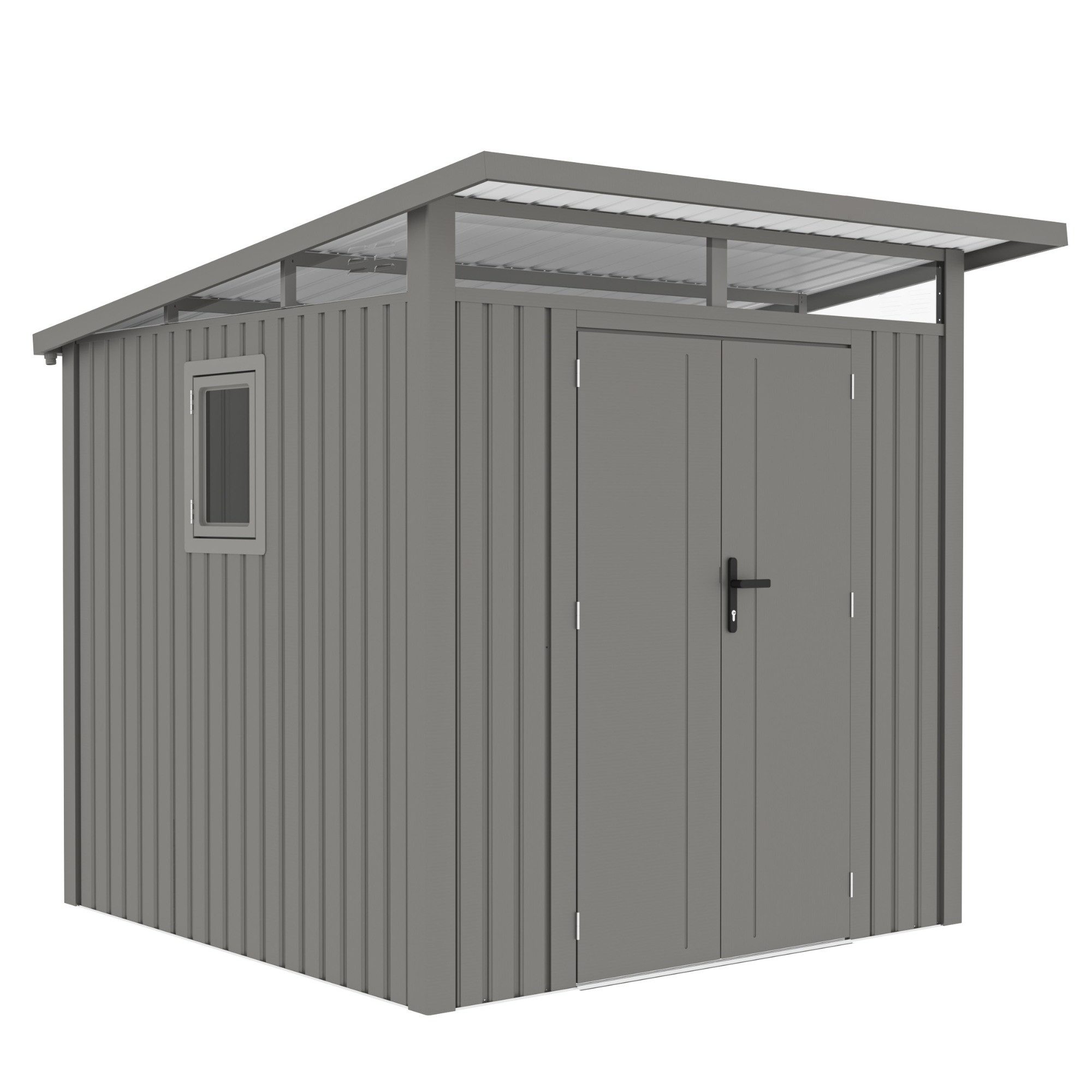 osoltus Gartenhaus osoltus Metall Gerätehaus Klara B 225x190 cm Grau mit Fenster u.