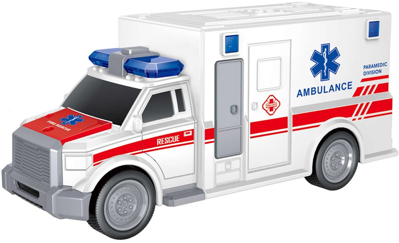Diakakis Spielzeug-Krankenwagen Rettungswagen City Rescue mit  Licht/Soundeffekt