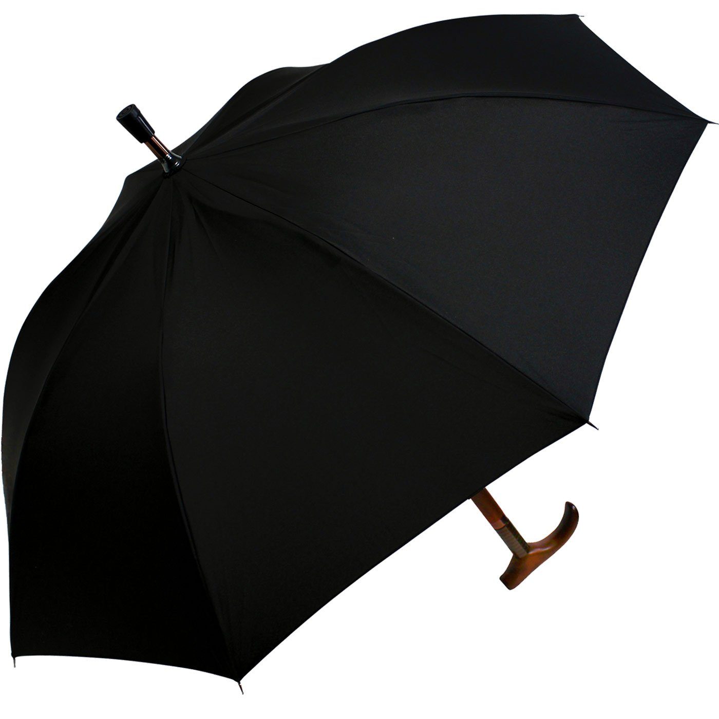 iX-brella Stockregenschirm Stützschirm mit Holzgriff - höhenverstellbar, sehr stabil, im klassischen Design