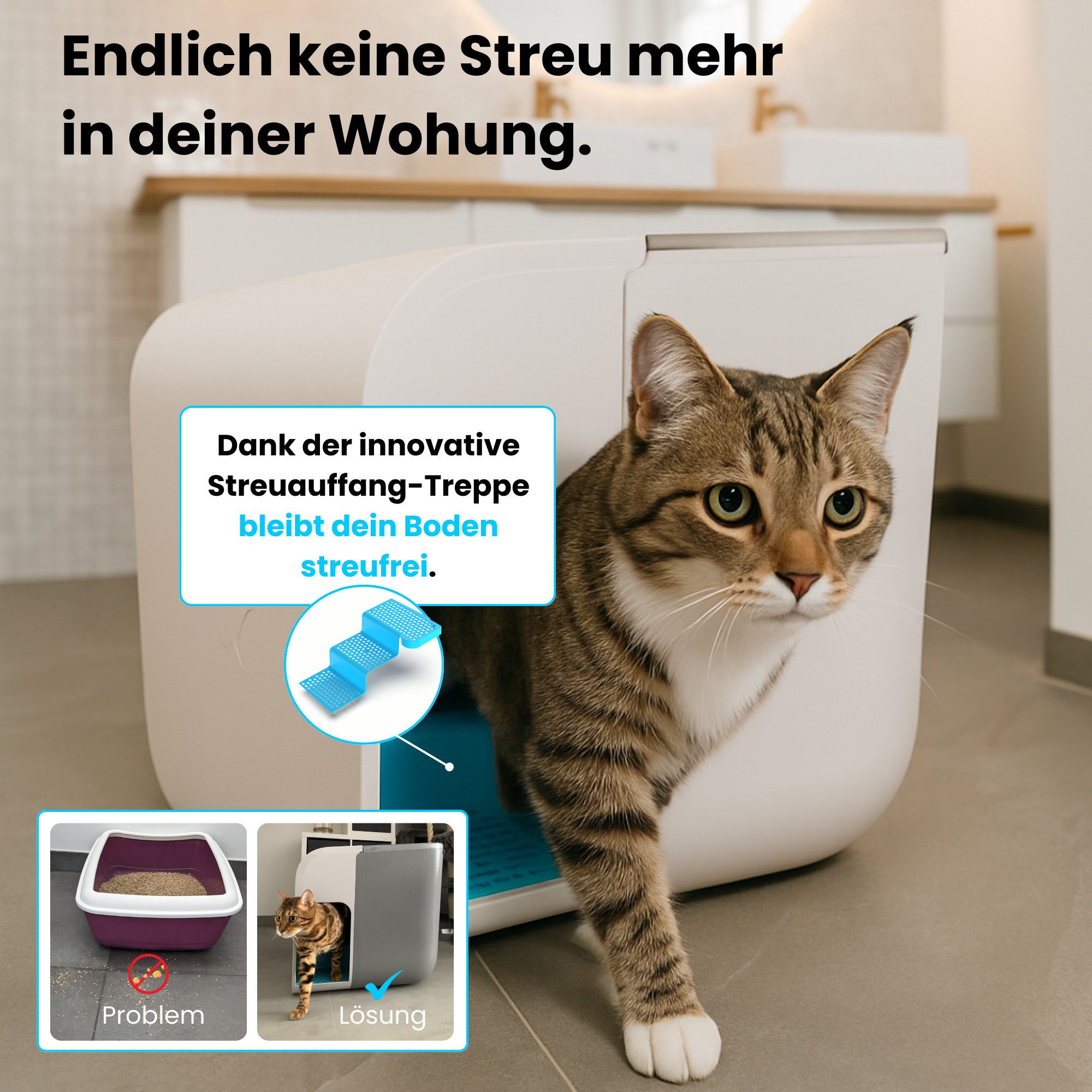 elly&bruce Katzentoilette, innovative Katzentoilette "Cloou", XL Katzenklo günstig online kaufen