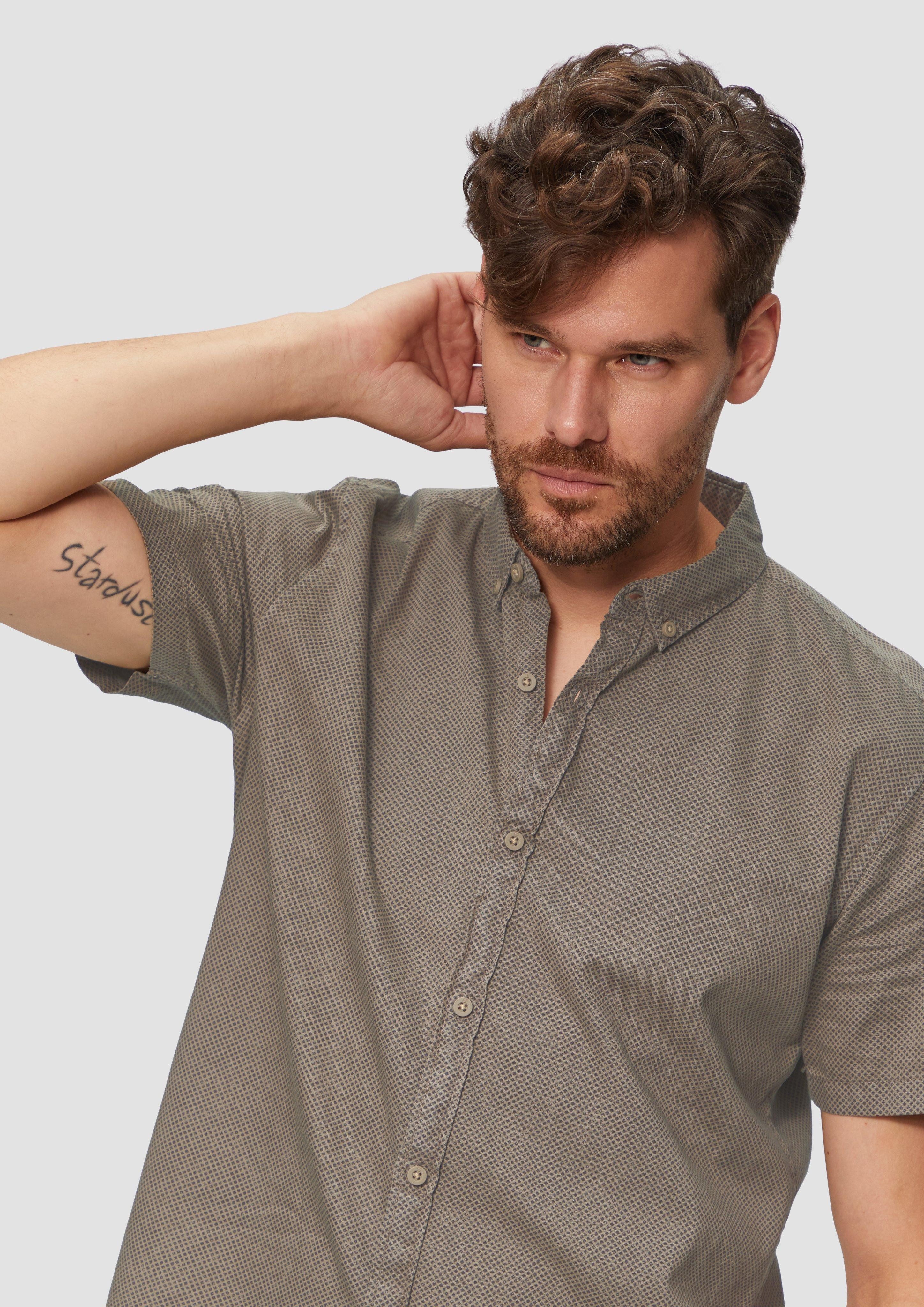 QS Kurzarmhemd Regular: Kurzarmhemd mit All-over-Print günstig online kaufen