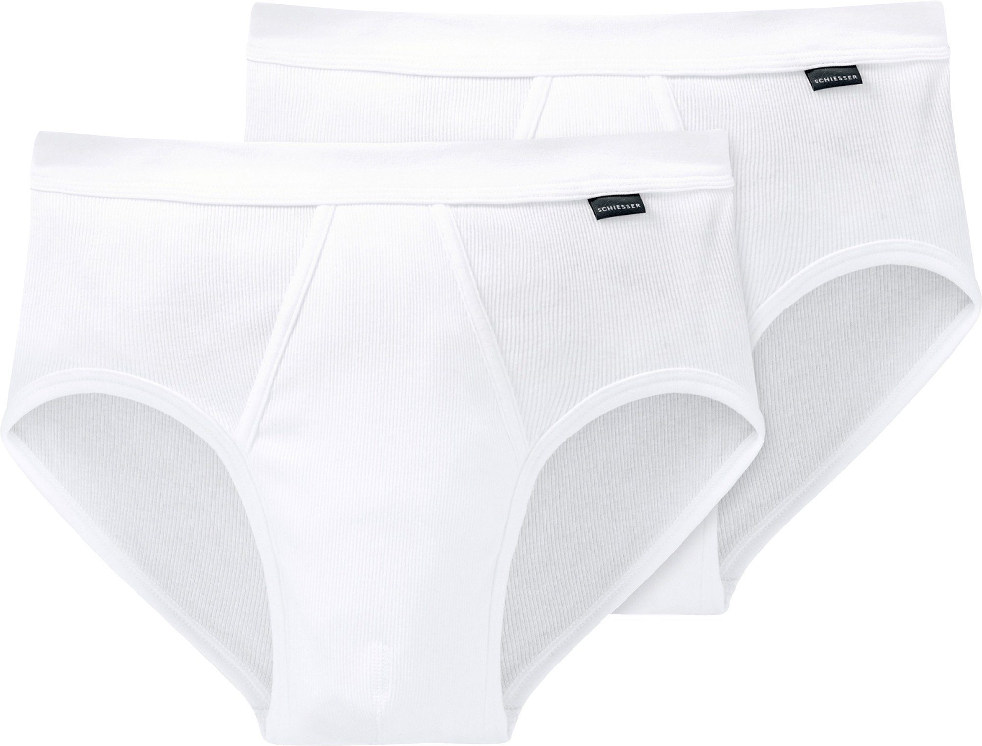 Schiesser Slip Herren-Slip "Cotton Essentials" 2er-Pack Doppelripp Uni