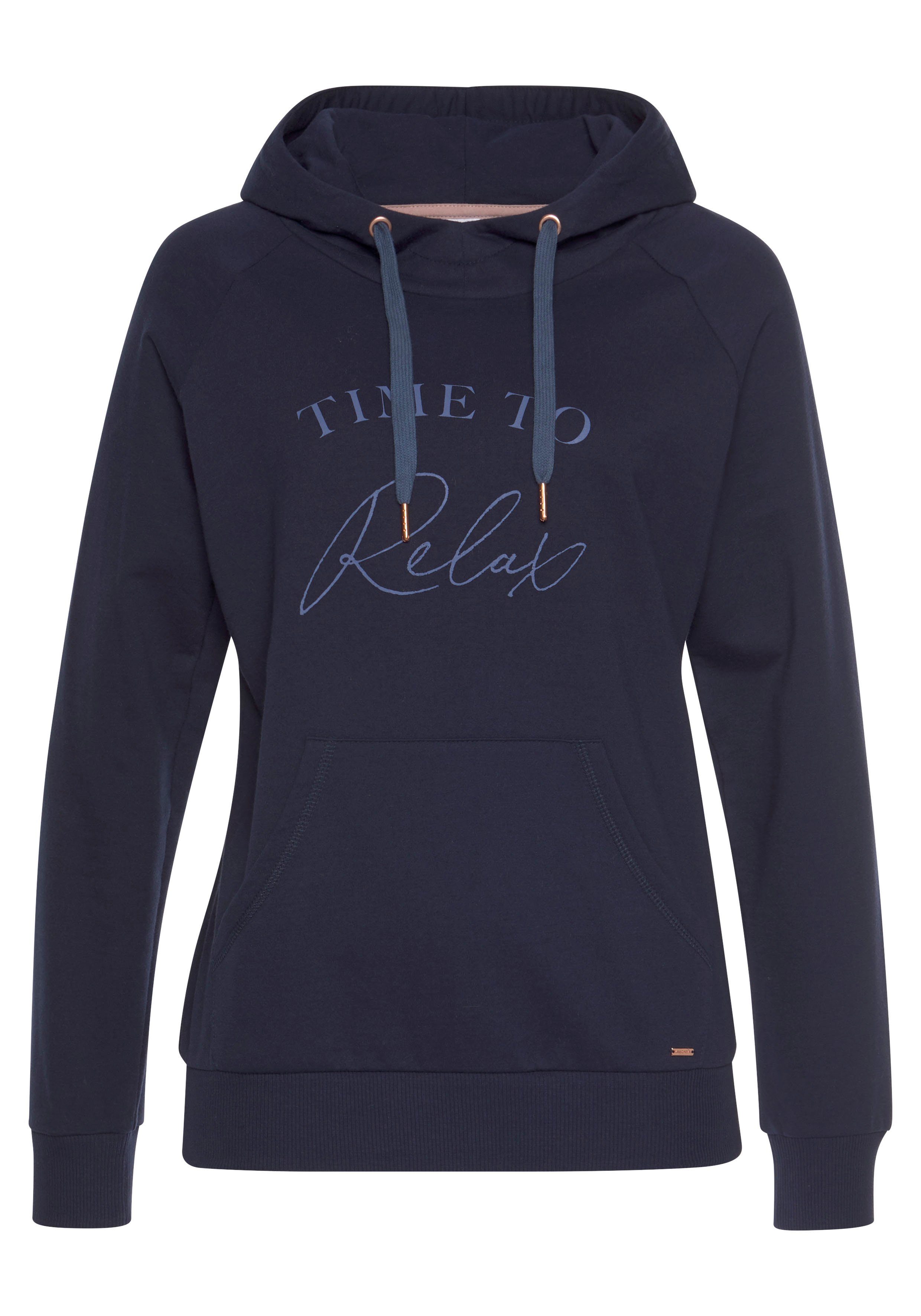 LASCANA Kapuzensweatshirt mit Frontschriftzug, Loungeanzug, Hoodie günstig online kaufen
