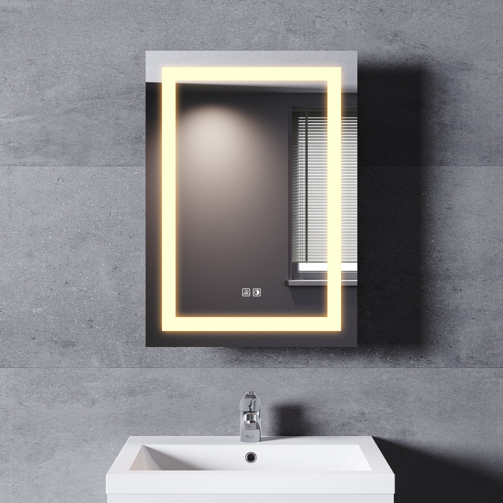 SONNI Badezimmerspiegelschrank Schiebetür Spiegelschrank bad mit beleuchtun günstig online kaufen