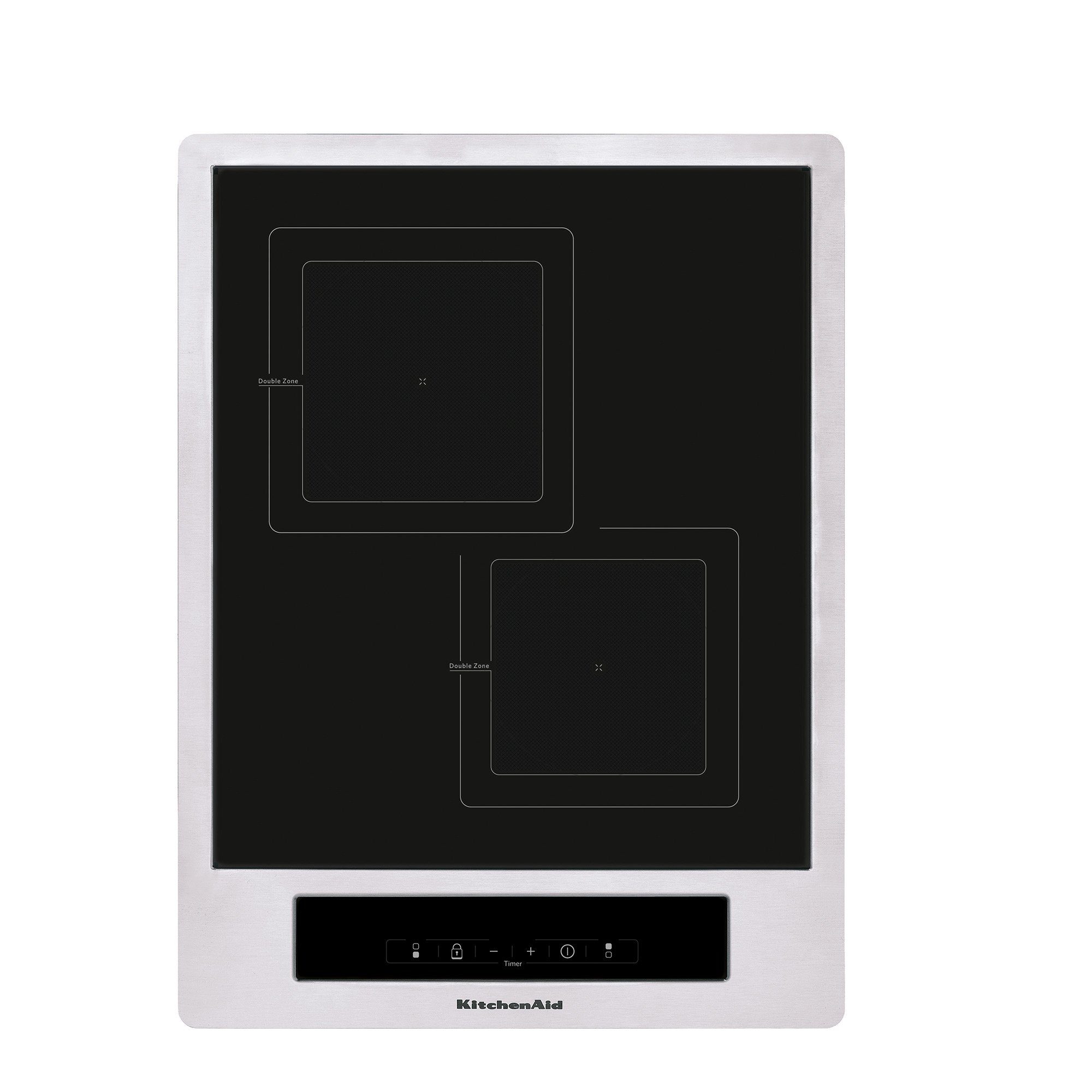 KitchenAid Induktions-Kochfeld Farbe Schwarz KHYD2 38510,  Hauptoberflächenmaterial Glas, Elektronik-Uhr, schwarz