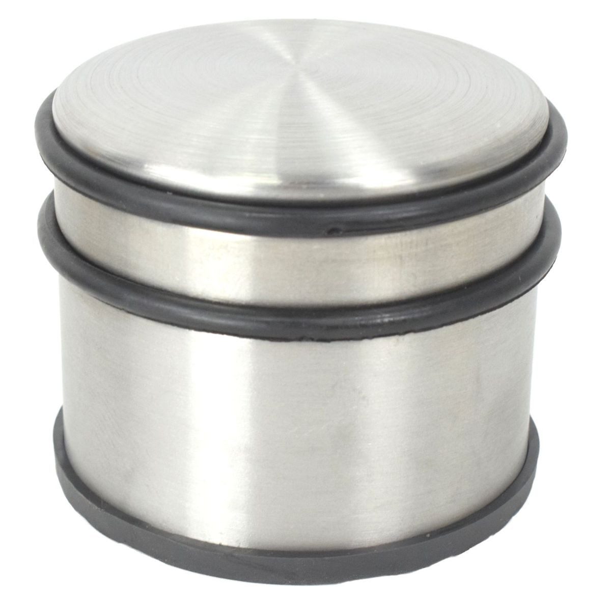 Türstopper Bodentürstopper Edelstahl 1,1kg Silber mit Anti-Rutsch-Unterseite Ø9cm