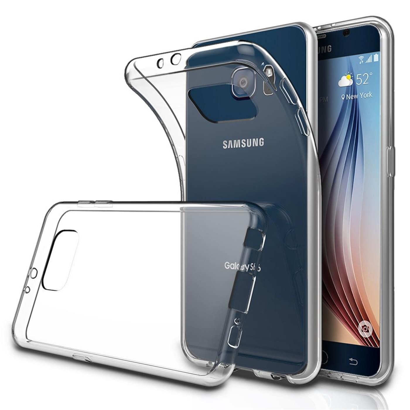 CoolGadget Handyhülle Transparent Ultra Slim Case für Samsung Galaxy S6 Edge 5,1 Zoll, Silikon Hülle Dünne Schutzhülle für Samsung S6 Edge Hülle