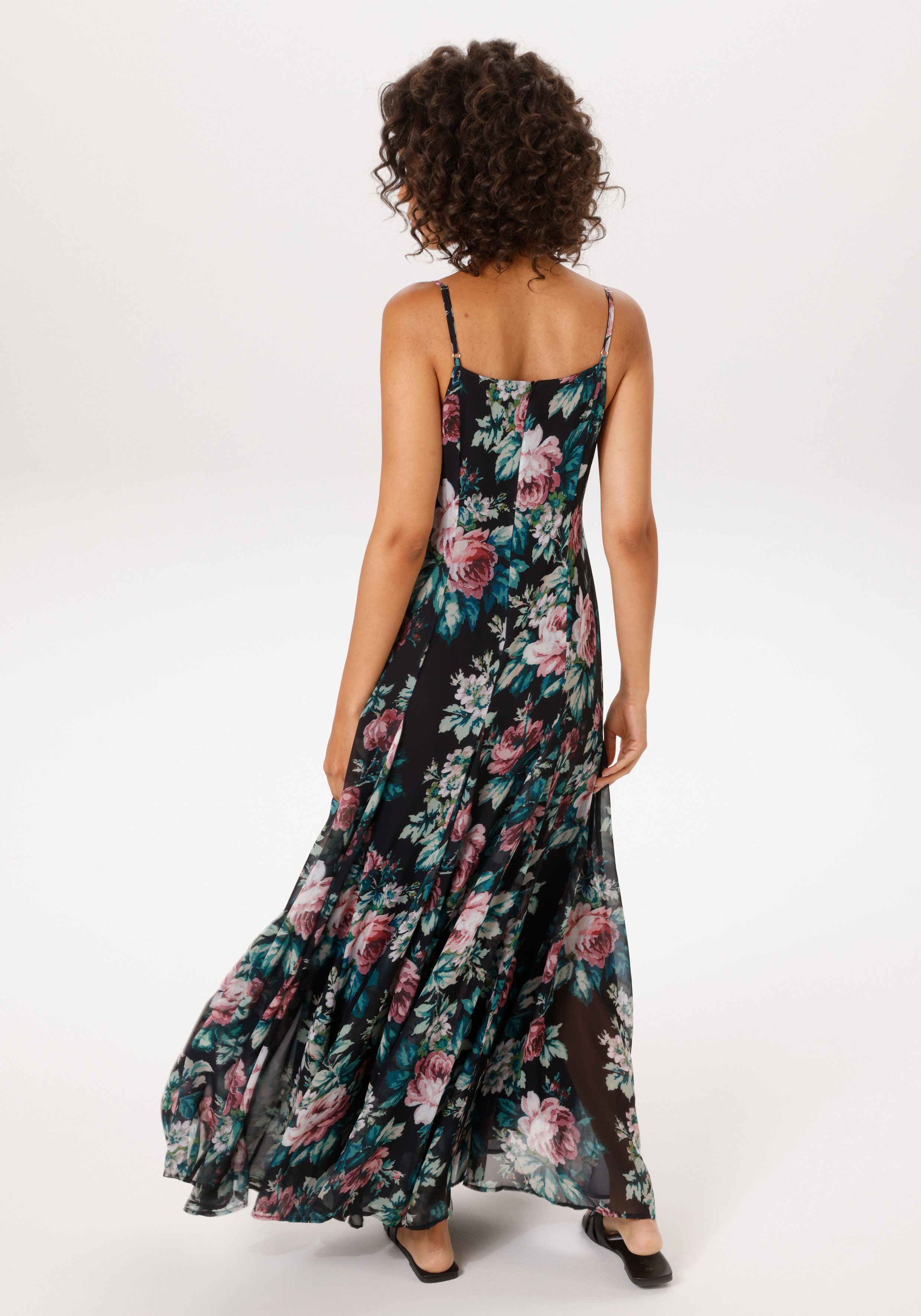 Aniston CASUAL Sommerkleid im farbenfrohen Blumendruck - jedes Teil ein Unikat