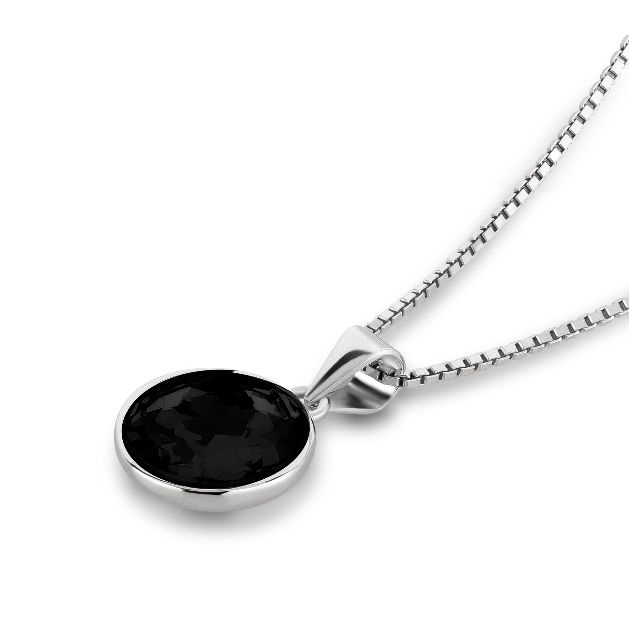 Schöner-SD Kette mit Anhänger runder Kristallanhänger 925 Silber Halskette günstig online kaufen