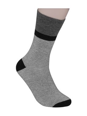 Die Sockenbude Basicsocken MONOCHROM - Herrensocken (Bund, 5-Paar, grau schwarz) mit Komfortbund ohne Gummi