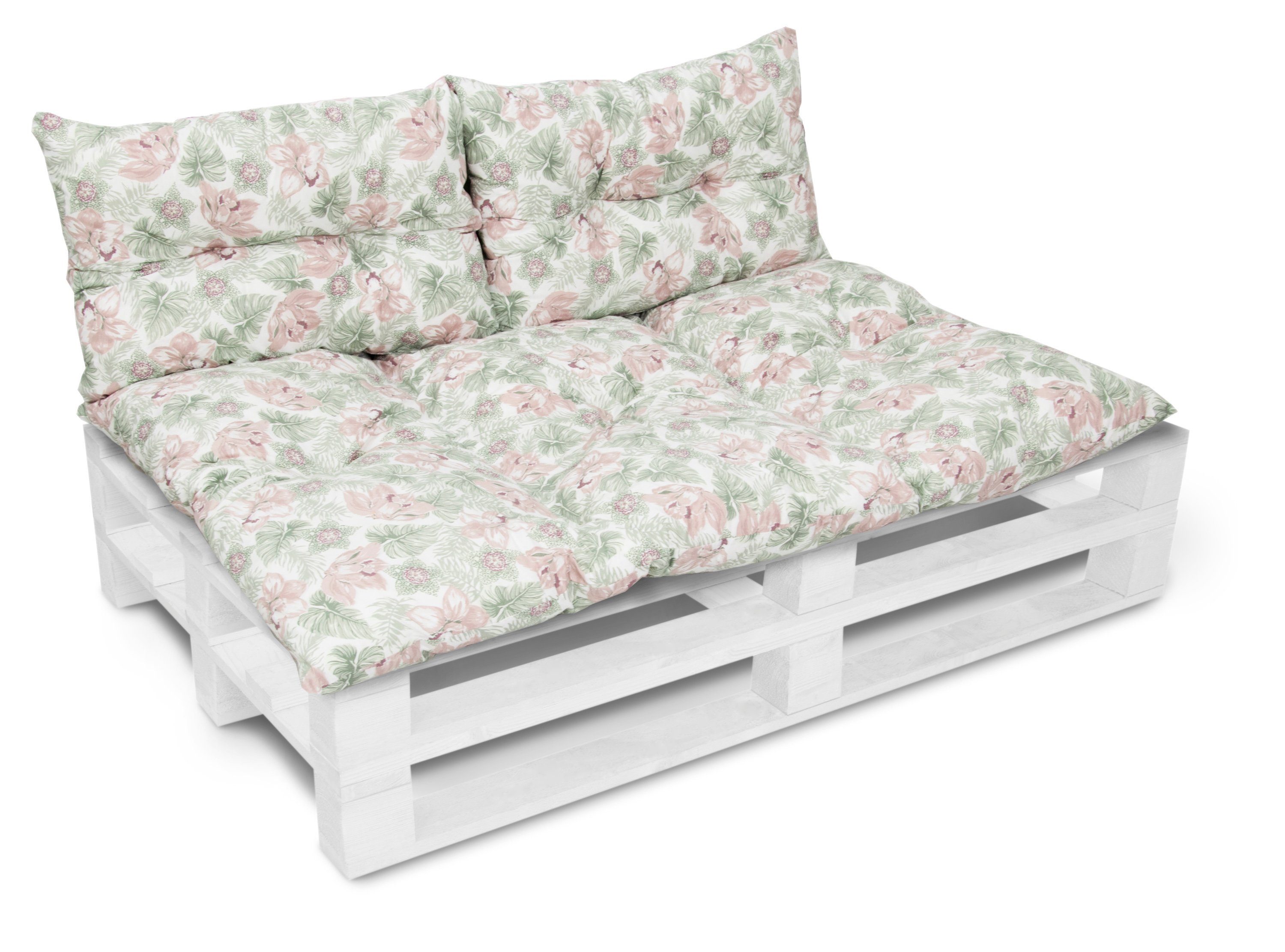 Amilian Stuhlkissen - Bankauflage - Gartenbankauflage - 80x120cm + 2 x 40x60cm, 3er Set - Gartenbankauflage - Pallettensitzkissen - Bankkissen
