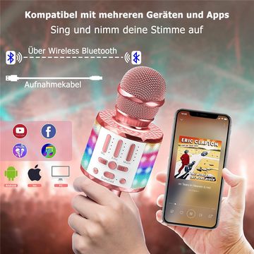 Bifurcation Mikrofon LED-Funk-Bluetooth-Mikrofon mit Lautsprecher zum Singen (1-tlg)