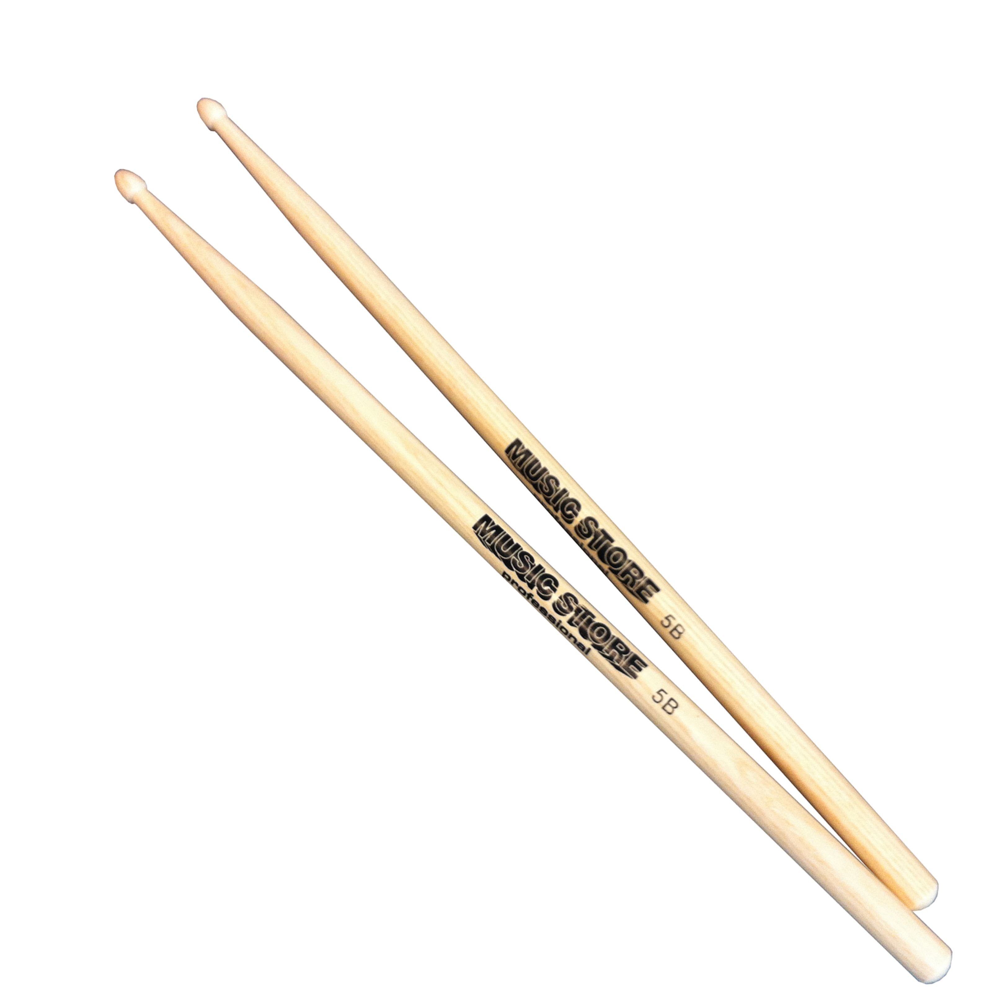 MUSIC STORE Drumsticks (5B Maple Sticks Wood Tip, Sticks, Beater und Mallets, Drumsticks Holztip), 5B Maple Sticks, Wood Tip