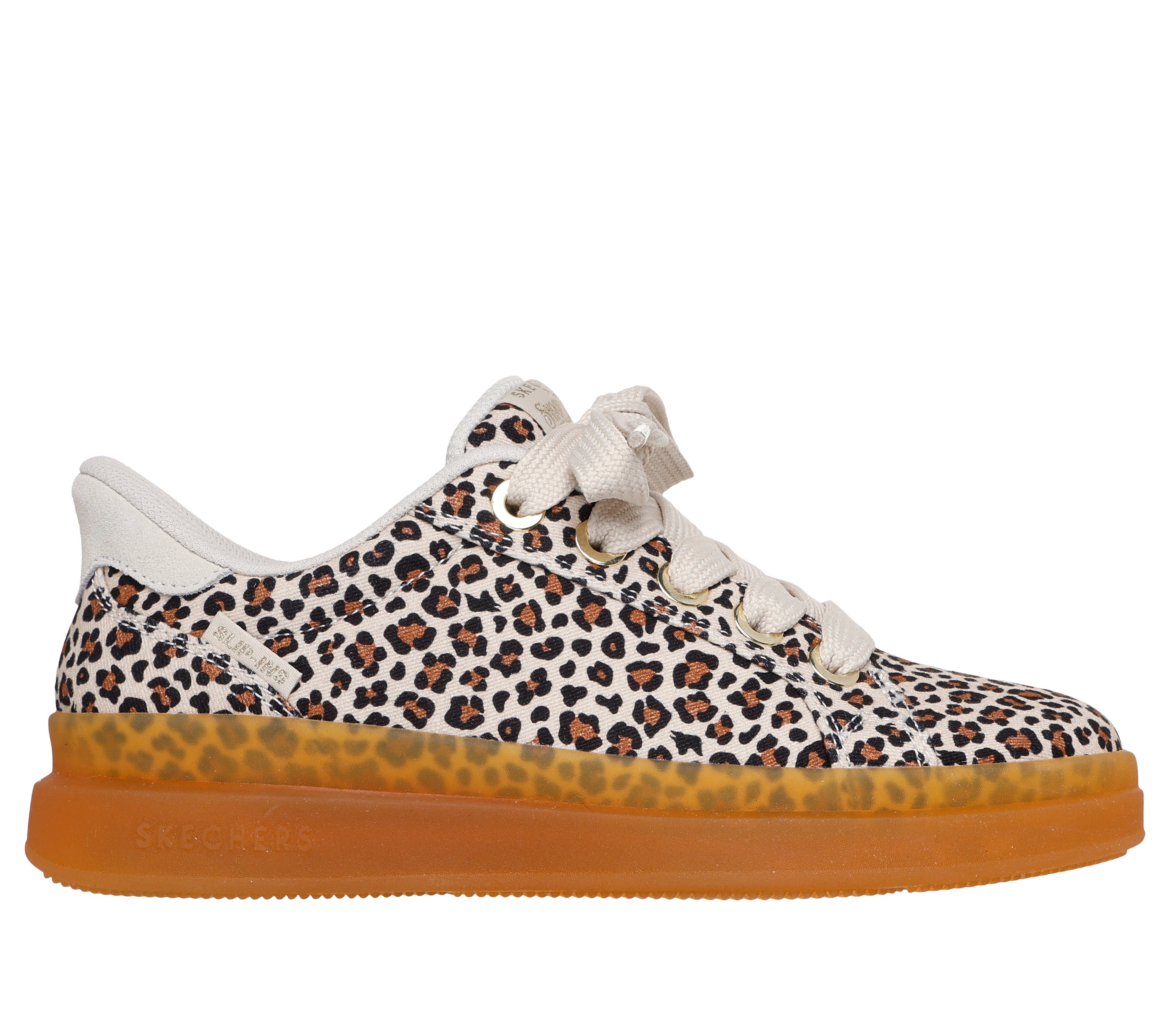 Skechers COURTSIDE-NATURE GIRLZ Sneaker Basket-Sneaker, Schnürschuh mit Slip-Ins Funktion, Leo-Optik – Bild 4 von 5