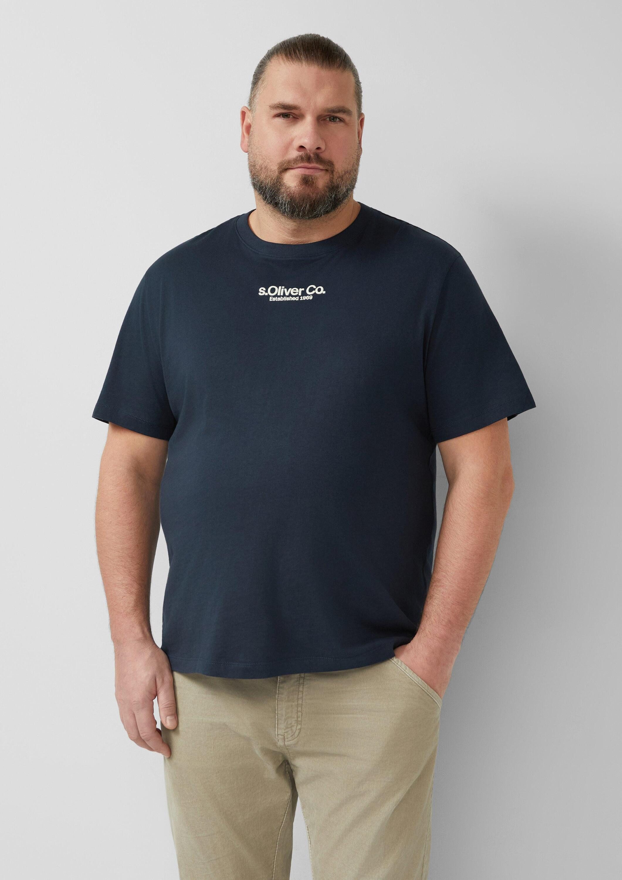 s.Oliver Kurzarmshirt T-Shirt T-Shirt mit Crew Neck und Logoprint