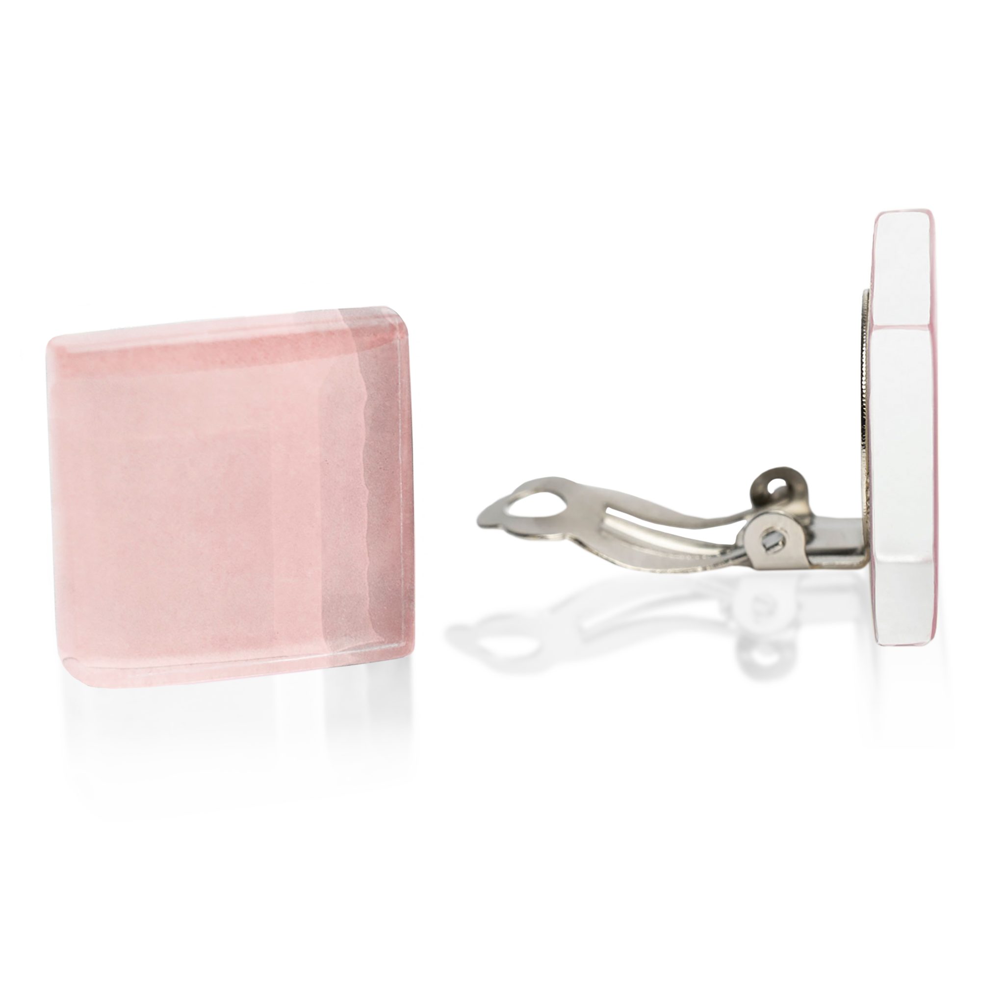 ALEXASCHA Paar Ohrclips Statement Clip Ohrringe ohne Ohrlöcher • Glas Clips mit sanftem Clip