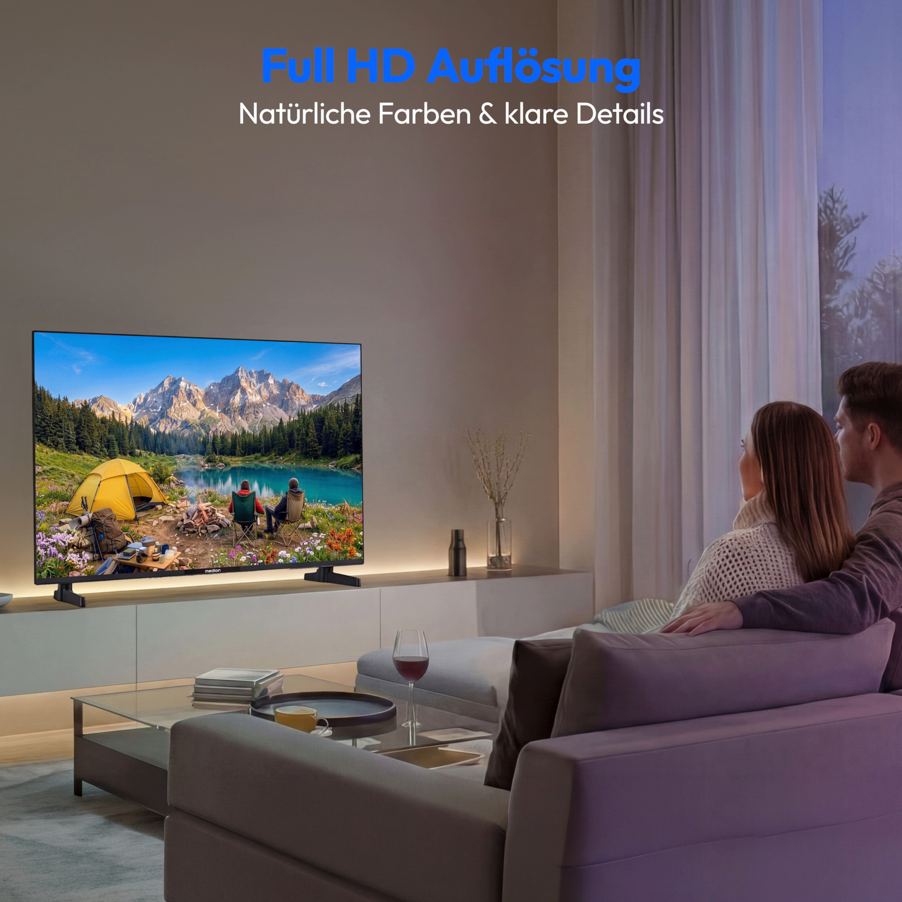Medion® MD840101 LCD-LED Fernseher (100.3 cm/40 Zoll, 1080p Full HD, Smart-TV, HDR, DTS X, Virtual X, Netflix, HBO Max, Prime Video, Disney+, WOW)