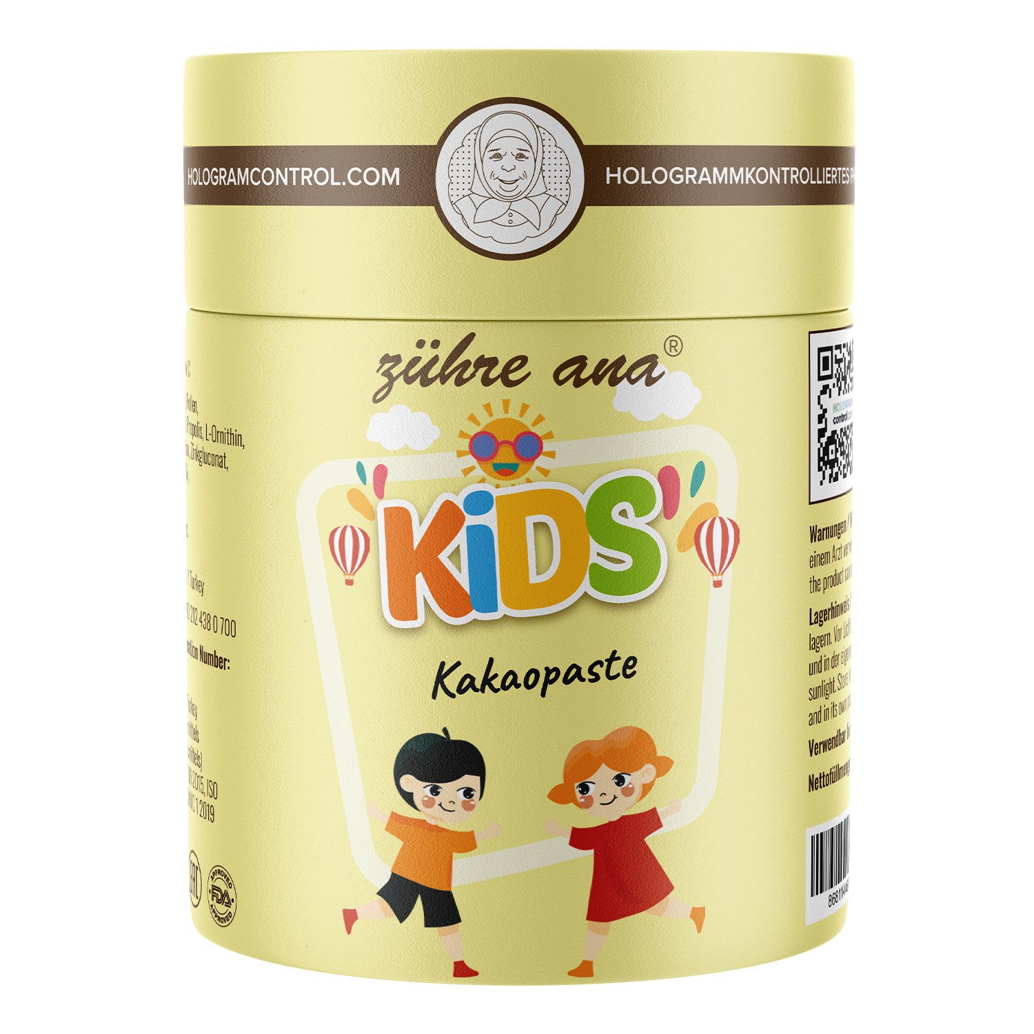 Zühre Ana® Kinder Kakao Paste-Gelée Royale, Melasse, Honig Multivitamin für Kinde Paste, 240 g