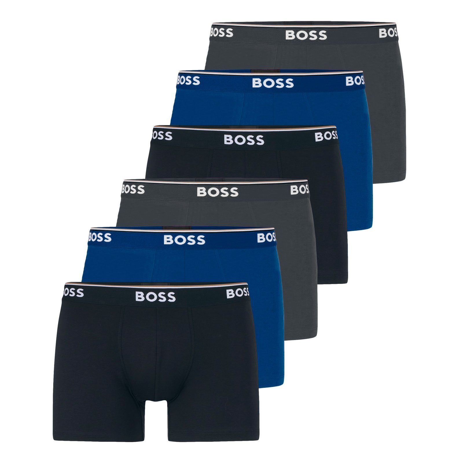 BOSS Boxer Cotton Stretch (6-St) mit umlaufend eingewebtem Markenschriftzug