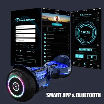 EVERCROSS TECH Balance Scooter Kart 6,5“ Hoverboard mit Sitz, EV2+ Hoverkart, bis zu 10-15 km, mit APP, Bluetooth, Geschenke für Kinder