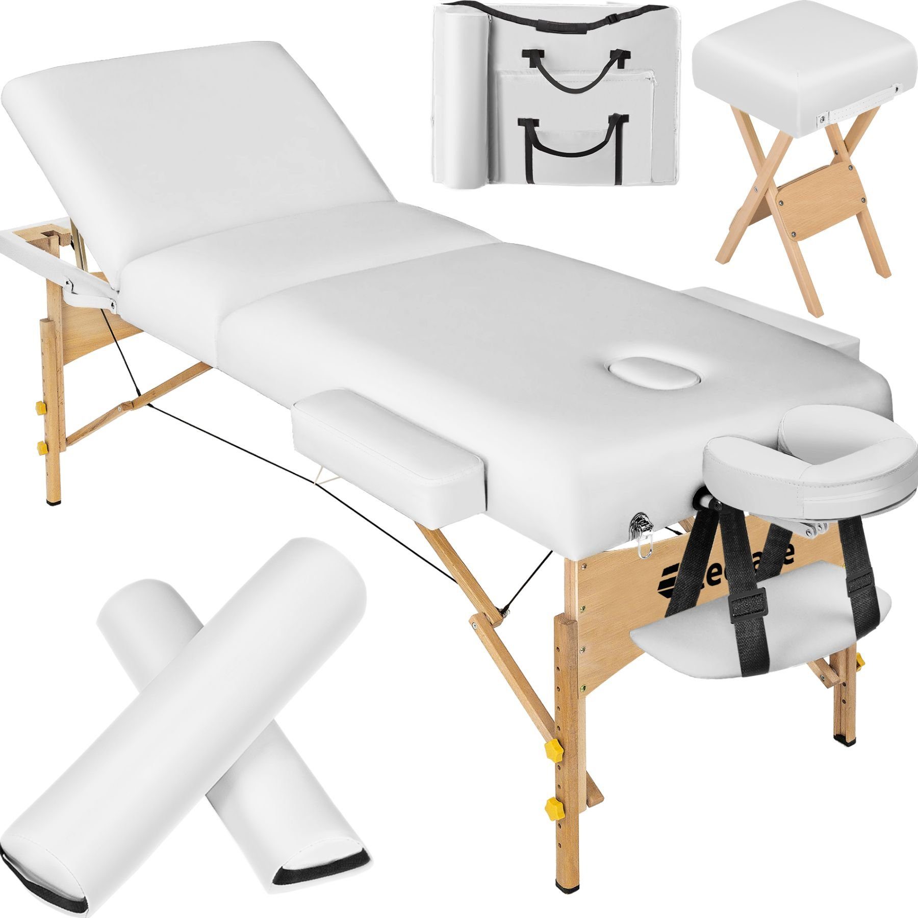 tectake Massageliege 3 Zonen Massageliege-Set mit 10cm Polsterung, (Set, 1-St., mit Tragetasche)