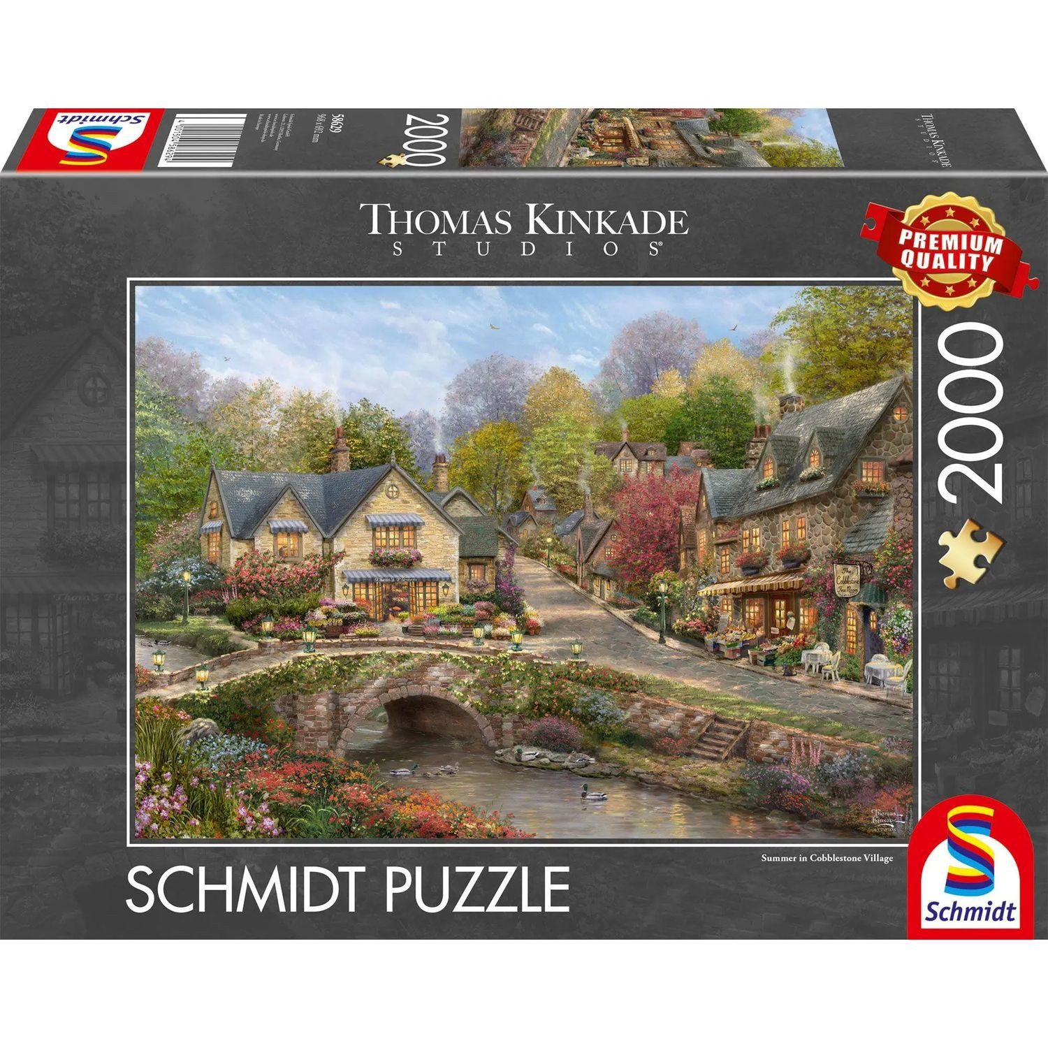Schmidt Spiele Puzzle Sommer in Cobblestone Village, 2000 Puzzleteile