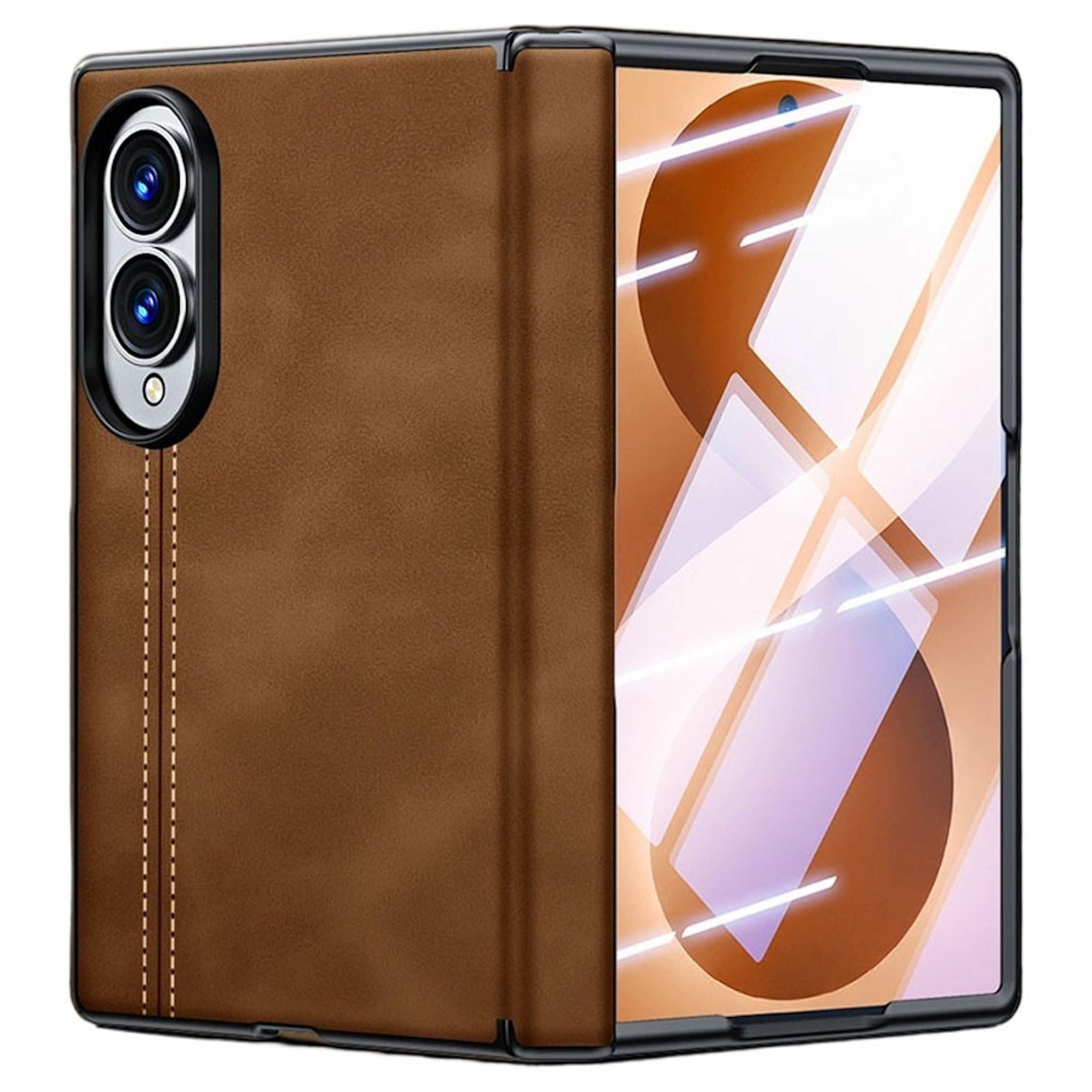 Wigento Handyhülle + 9H Schutzglas für Samsung Galaxy Z Fold8 Scharnier Schutz 7,6 Zoll, Scharnier Schutz, Integriertes Schutzglas, 360 Grad Schutz