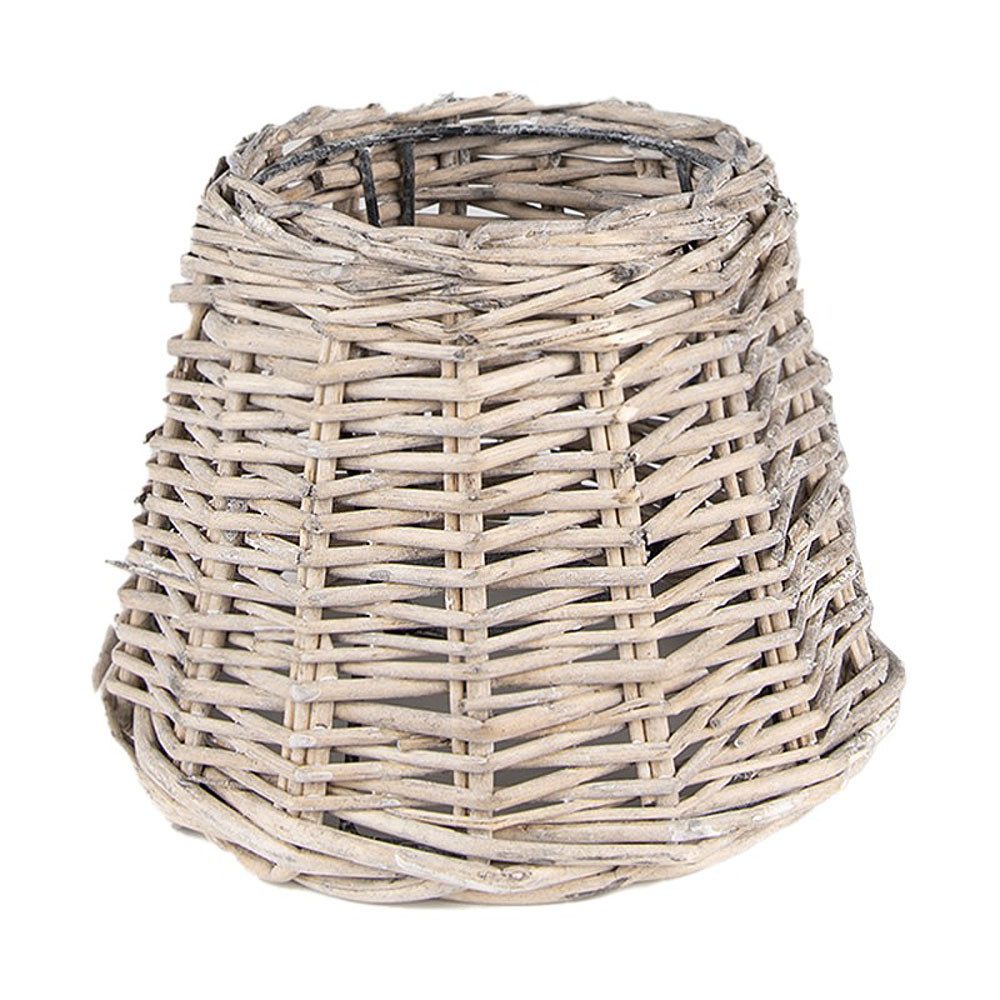Clayre & Eef Lampenschirm Lampenschirm OCEAN SUITE grau beige aus Rattan Rattanlampenschirm D20c