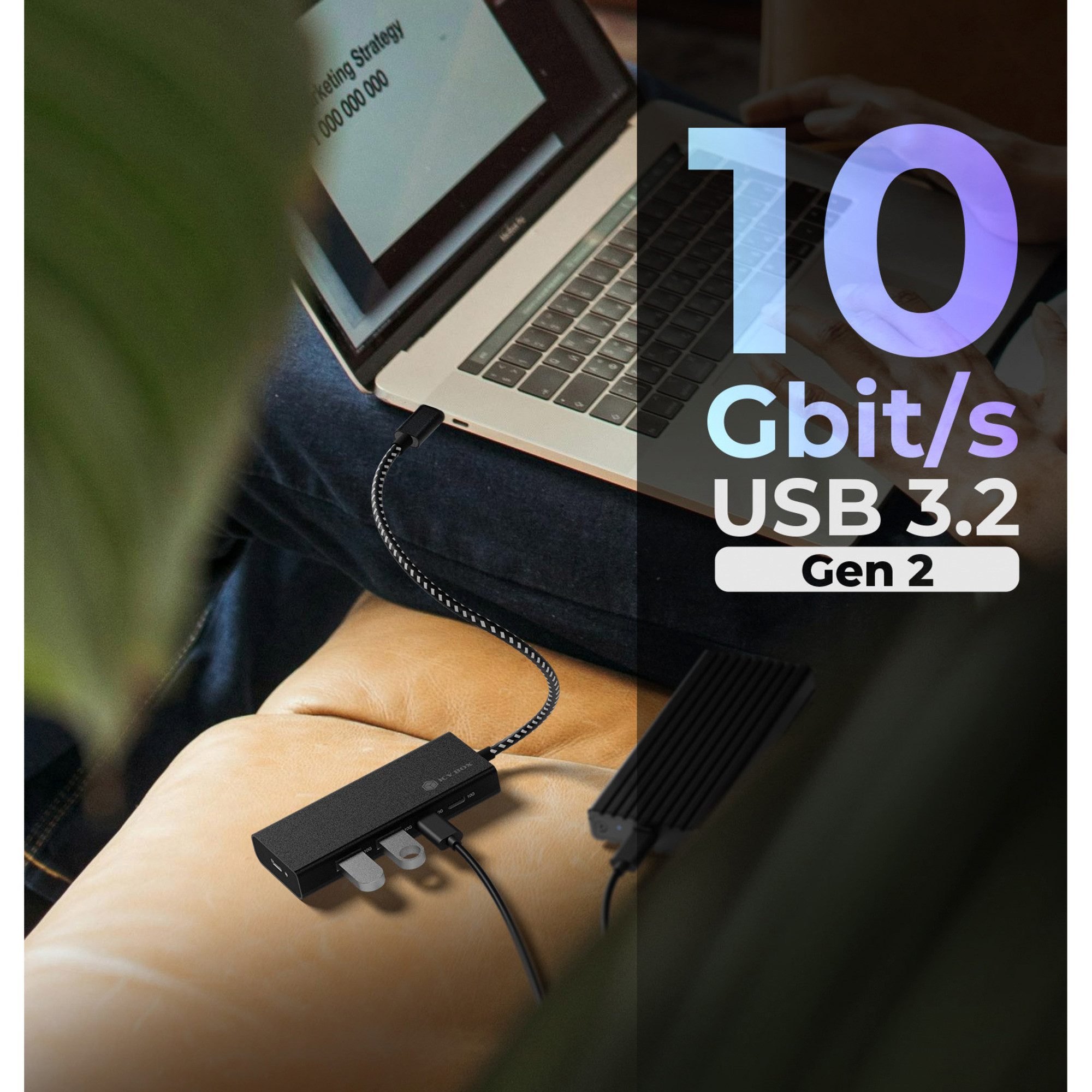 ICY BOX Laptop-Dockingstation ICY BOX IB-HUB1436-CPD 4-Port USB 3.2 Gen 2