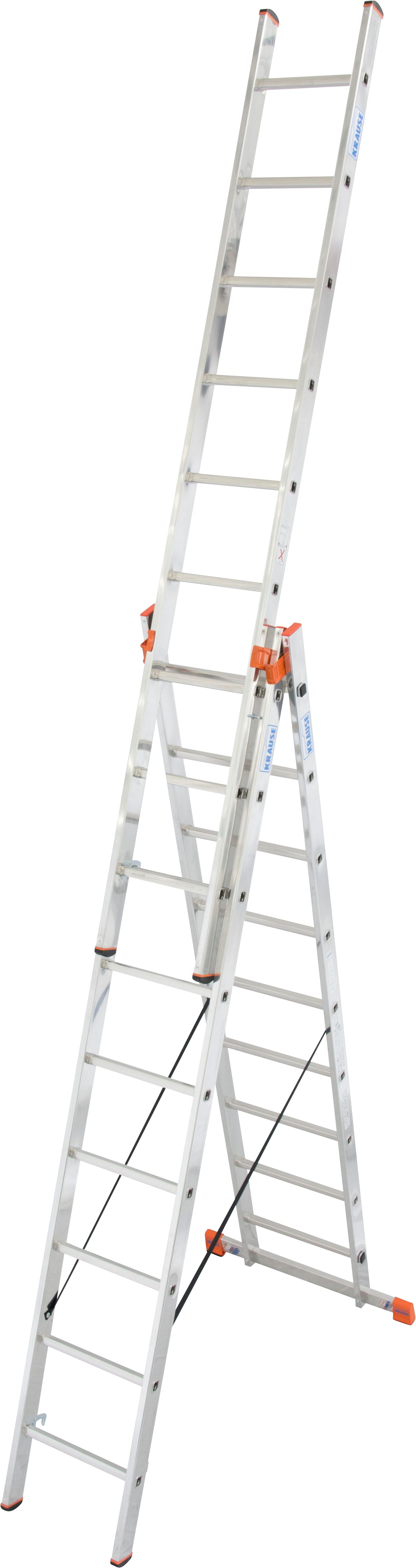 KRAUSE Vielzweckleiter Tribilo, mit Leiternspitzen, 3x9 Sprossen